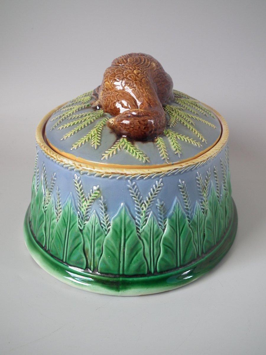 George Jones Majolica Partridge Game Pie Dish and Cover For Sale 4