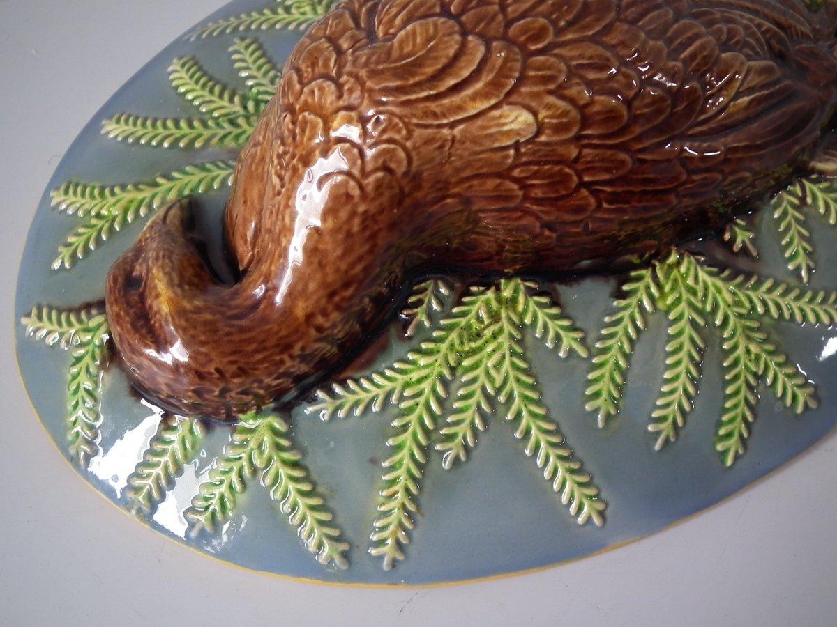 George Jones Majolica Partridge Game Pie Dish and Cover For Sale 9