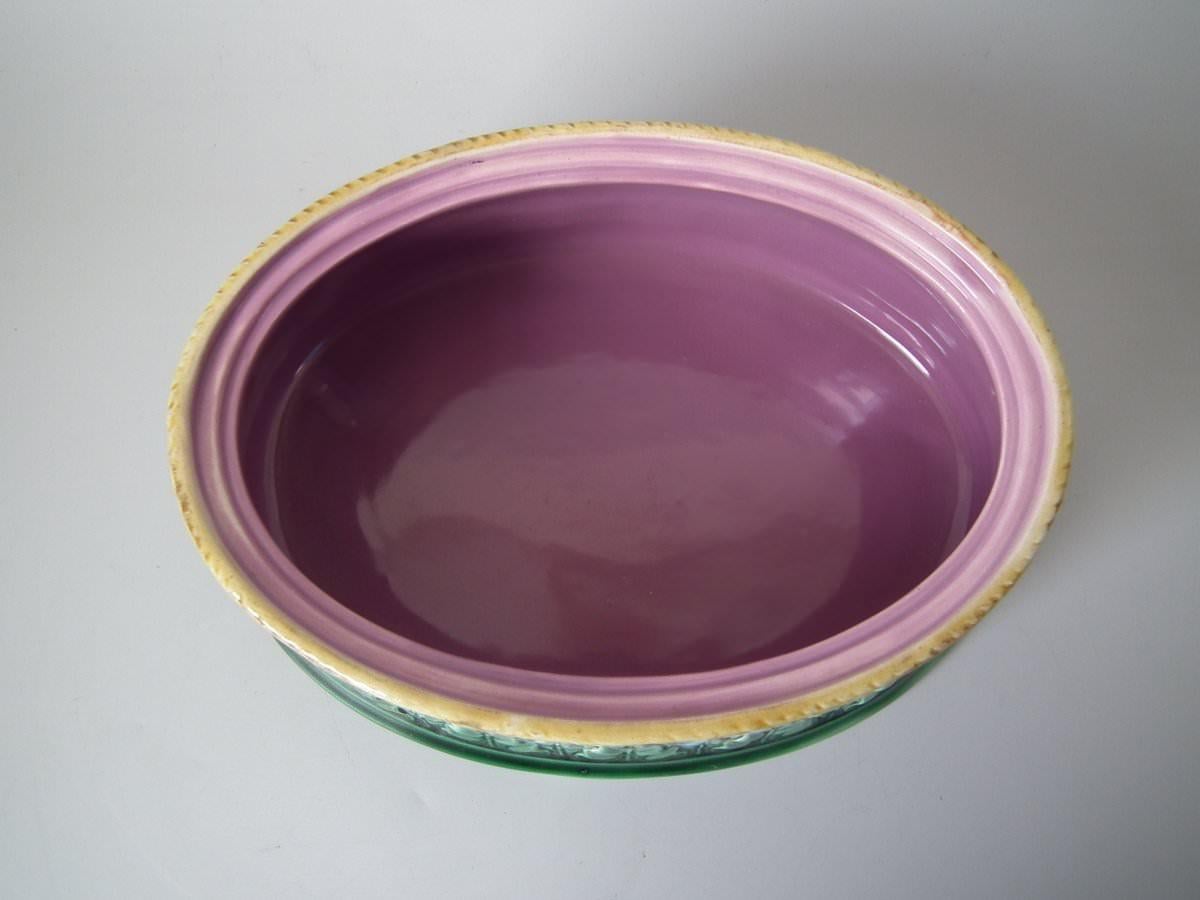George Jones Majolica Partridge Game Pie Dish and Cover For Sale 2