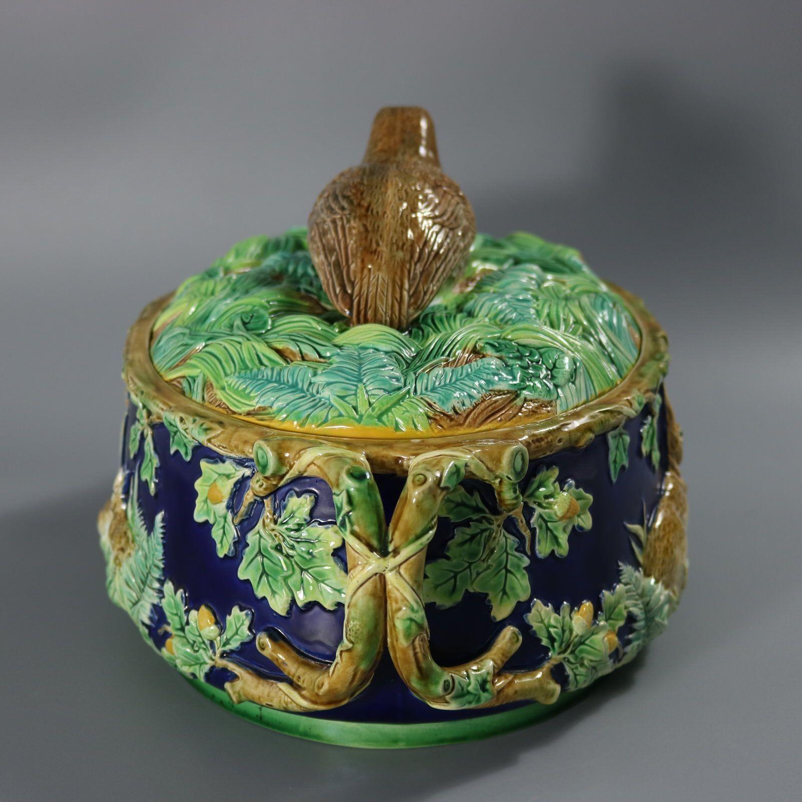 George Jones Majolica Partridge Game Pie Dish For Sale 2