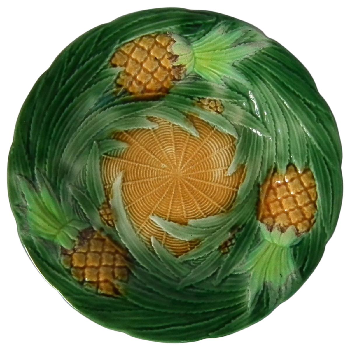 George Jones Majolica Pineapple Plate
