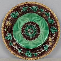 George Jones Majolica Plate, Grapevine Pattern, English, Circa 1865