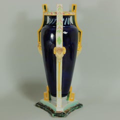 George Jones Majolica Rams Head Vase