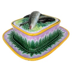 George Jones Majolica Sardine Box on Pink Ground, English, English, ca. 1866