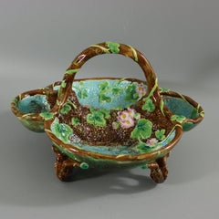 George Jones Majolica Strawberry Basket
