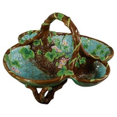 George Jones Majolica Strawberry Basket