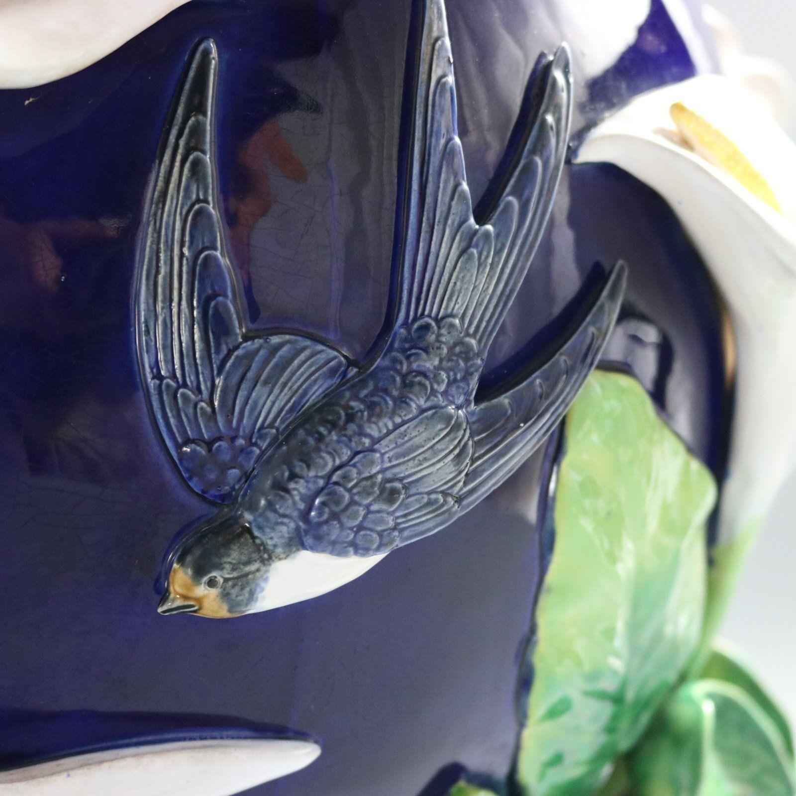 George Jones Majolica Swallow Lily Jardiniere 11