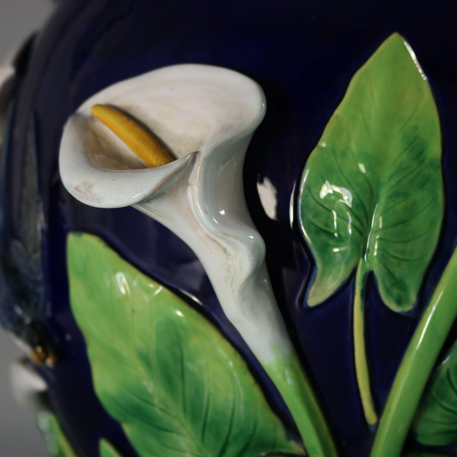 George Jones Majolica Swallow Lily Jardiniere 4