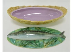 George Jones Majolica Tureen with Wicker Base