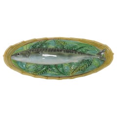 George Jones Majolica Tureen with Wicker Base