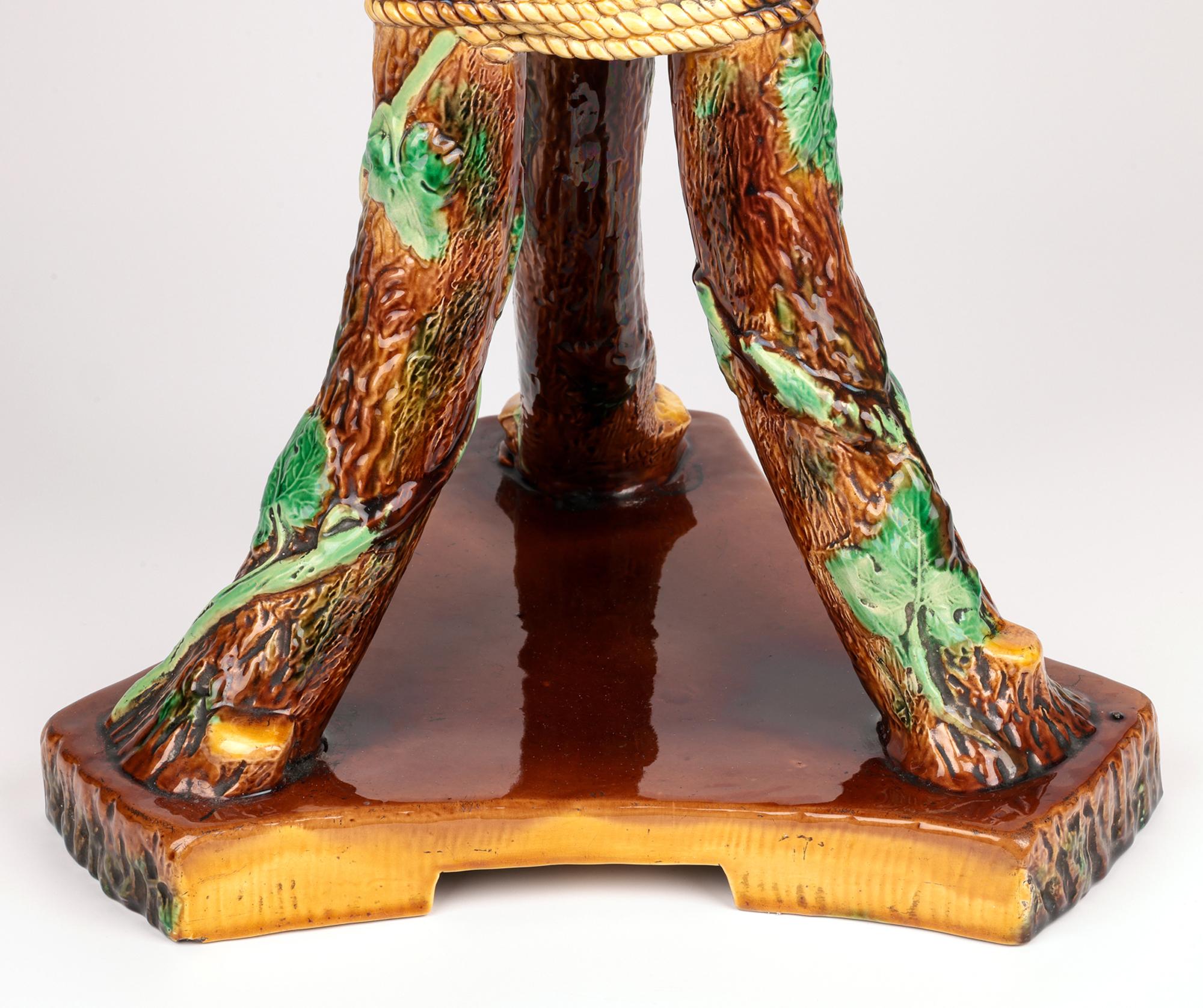 George Jones Rare Large Majolica Floor Standing Pedestal or Pot Stand For Sale 5