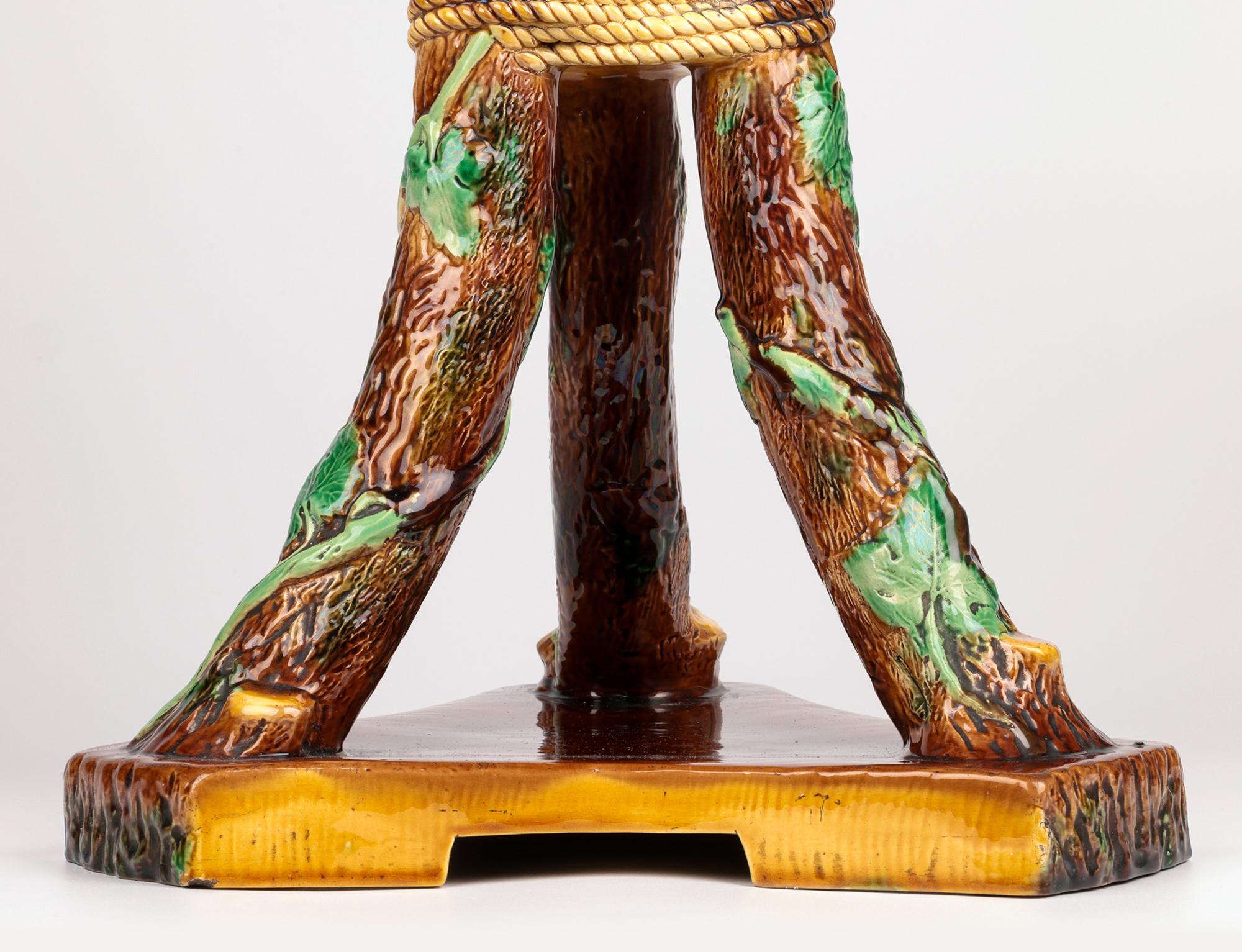 Aesthetic Movement George Jones Rare Large Majolica Floor Standing Pedestal or Pot Stand For Sale