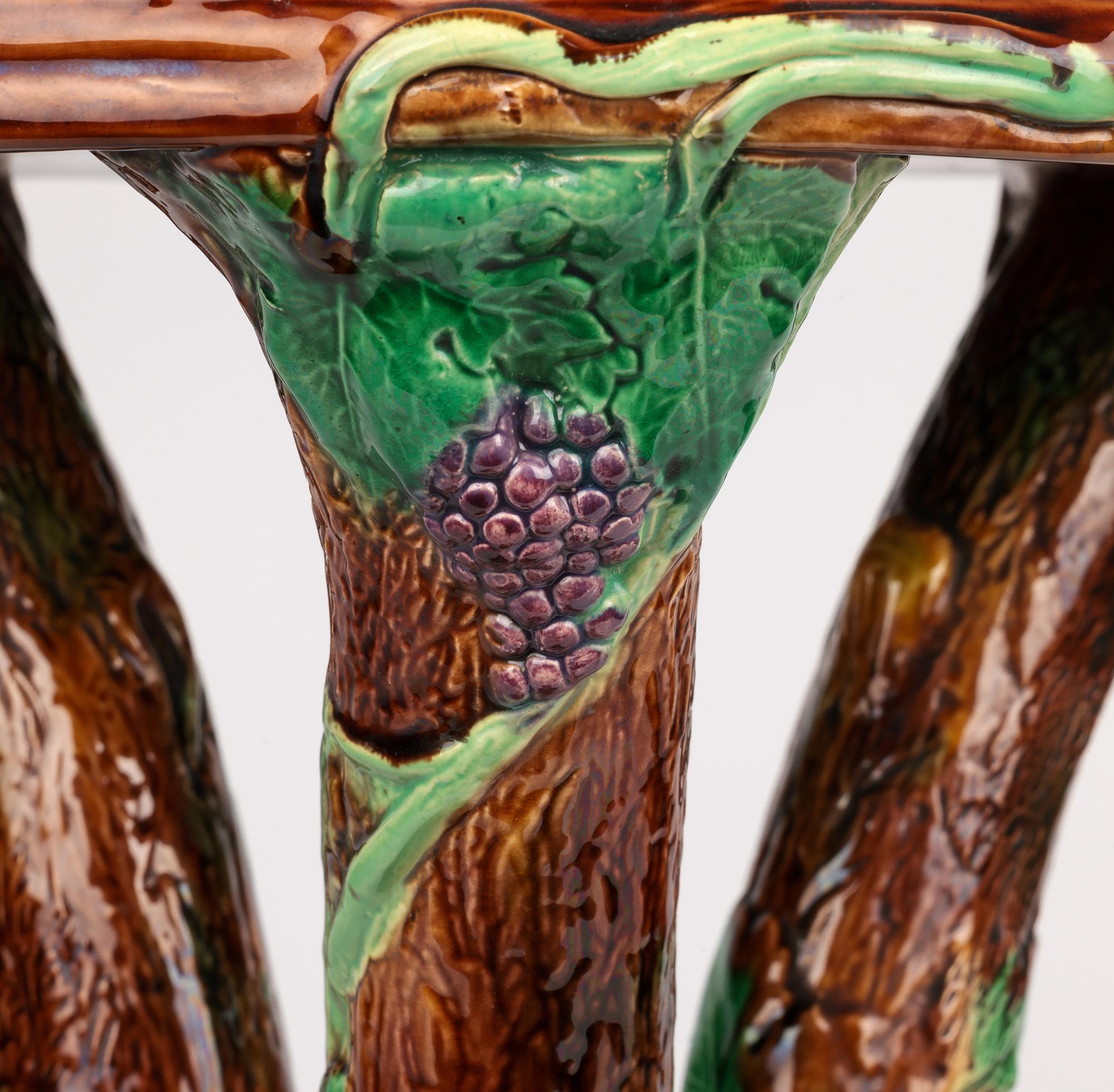 British George Jones Rare Large Majolica Floor Standing Pedestal or Pot Stand For Sale