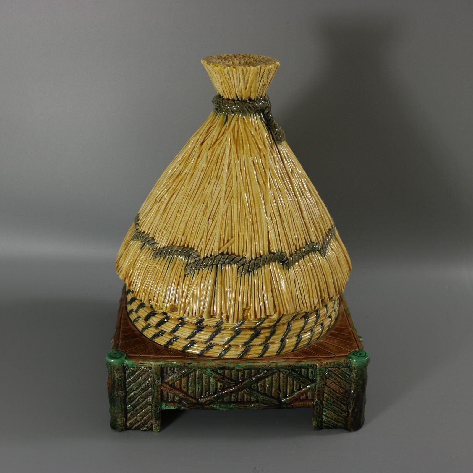 George Jones Thatched Beehive Cheese Keeper For Sale 1