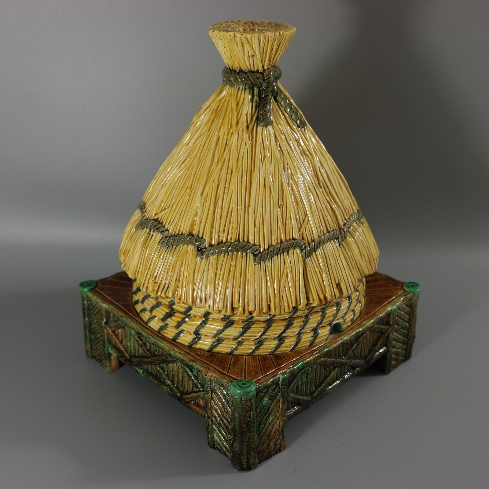 George Jones Thatched Beehive Cheese Keeper For Sale 2