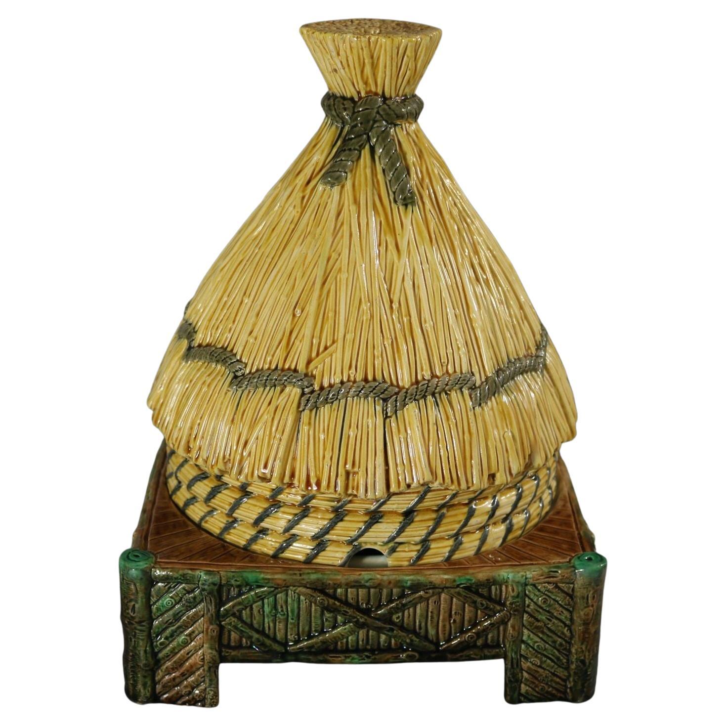 George Jones Thatched Beehive Cheese Keeper For Sale