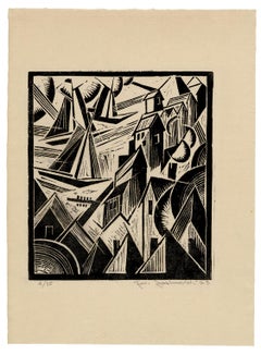 Harbor with Sailboats — Early 20th-Century Modernism