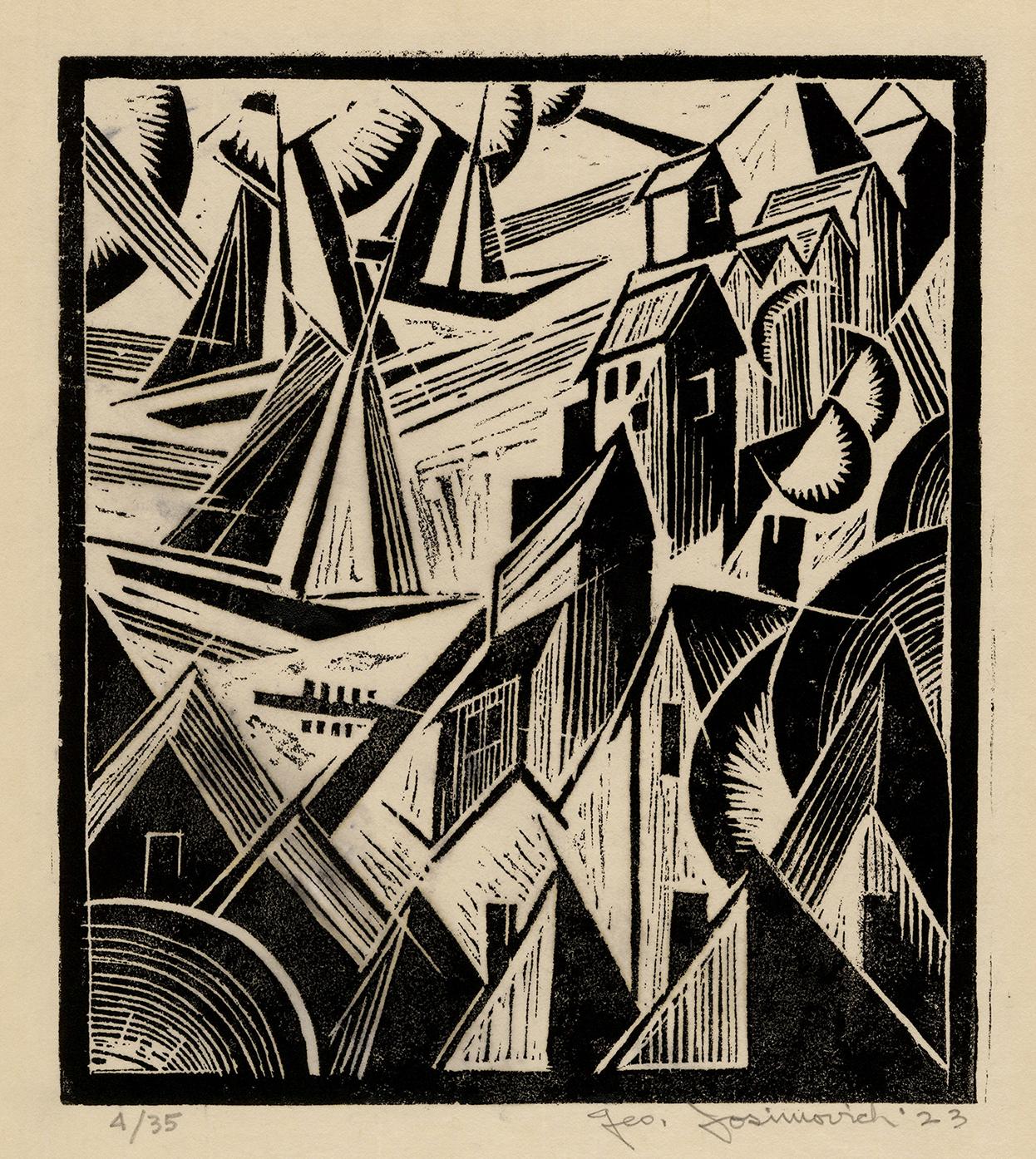 Harbor with Sailboats — Early 20th-Century Modernism