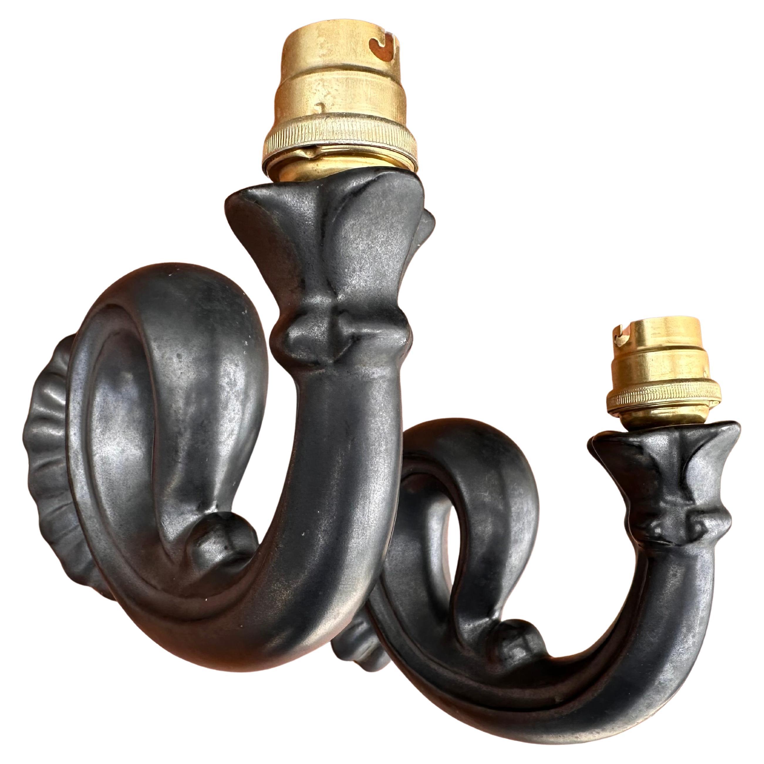 George Jouve style Pair of Ceramic Wall Sconces