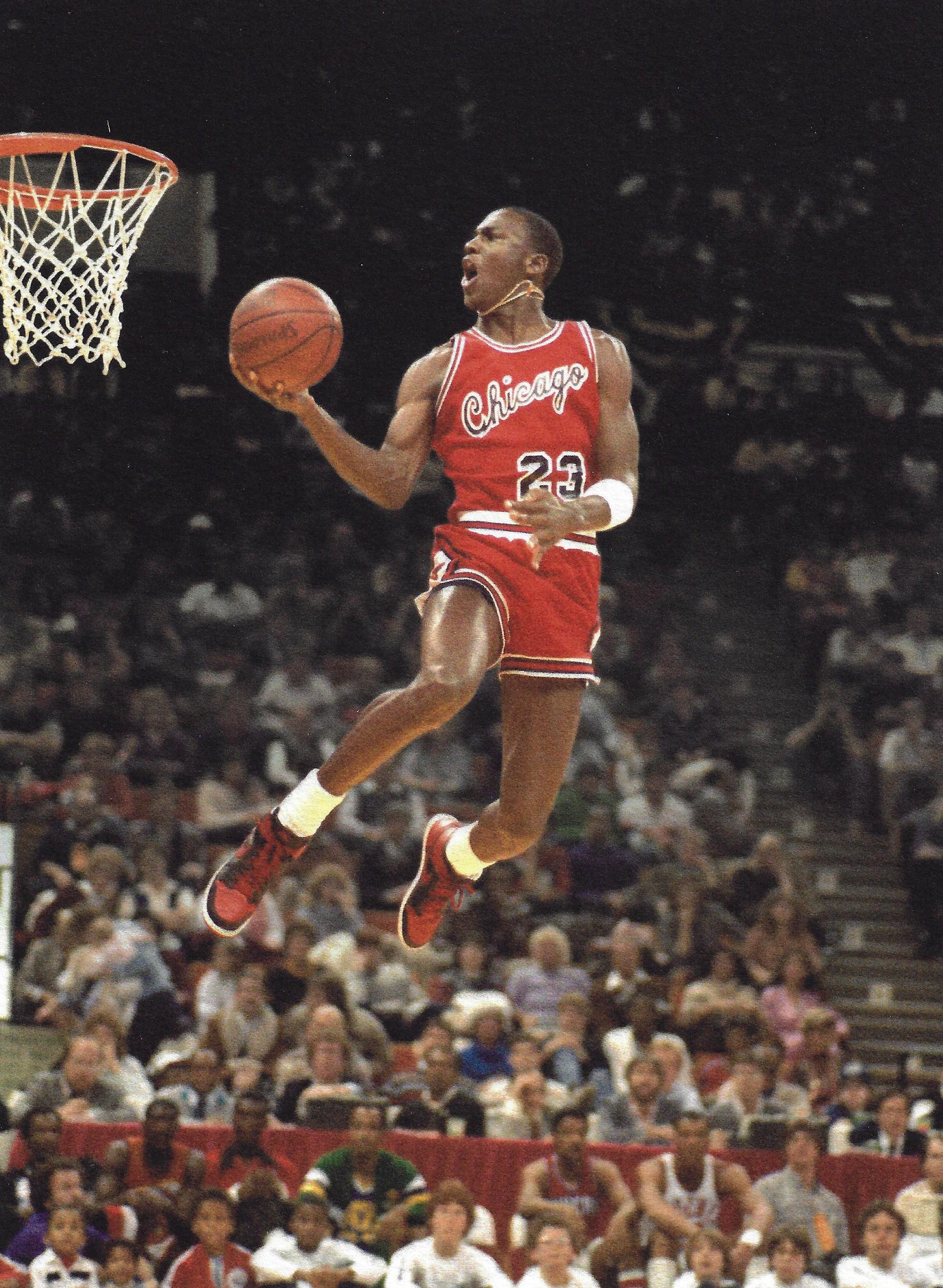 Michael Jordan at his first All-Star game, Indianapolis