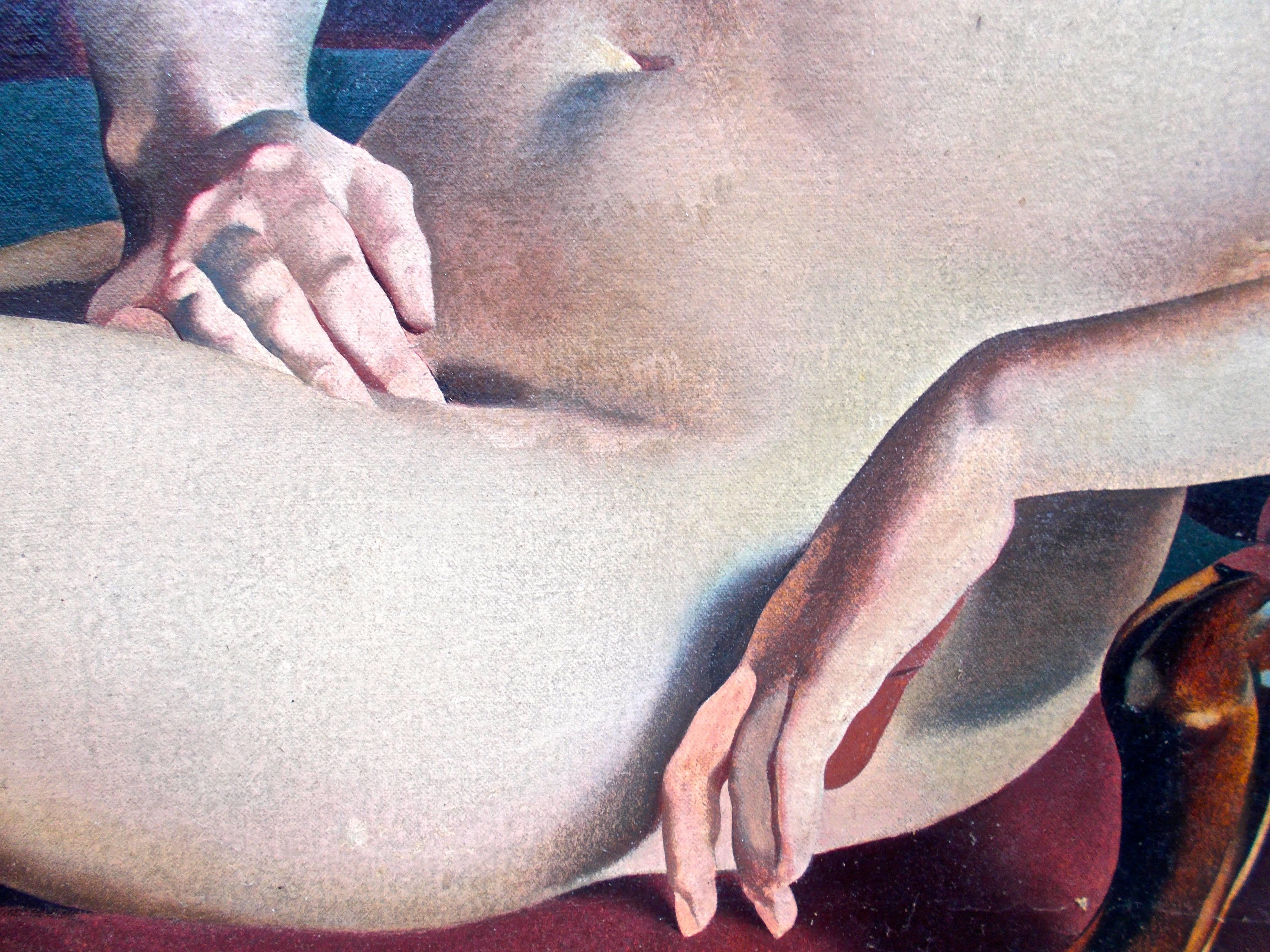 English Georg Kirsta, 1927 Art Deco Nude Portrait For Sale