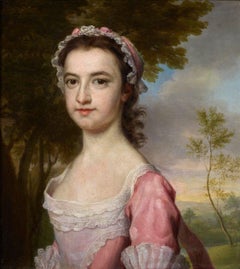 Ritratto di ragazza, olio del XVIII secolo Old Master
