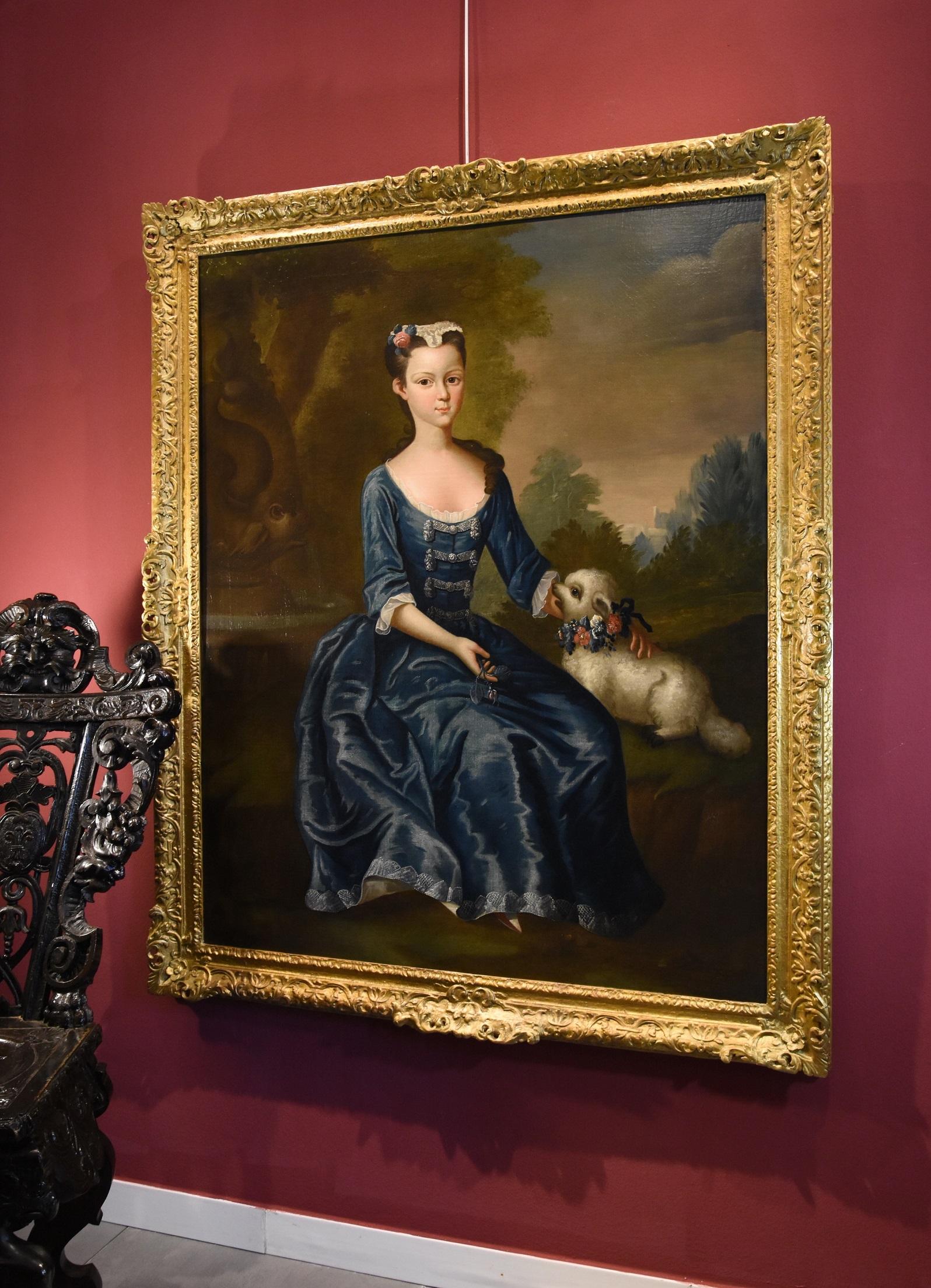 Portrait Woman Knapton Paint Oil on canvas 18th Century Old master English Art For Sale 5