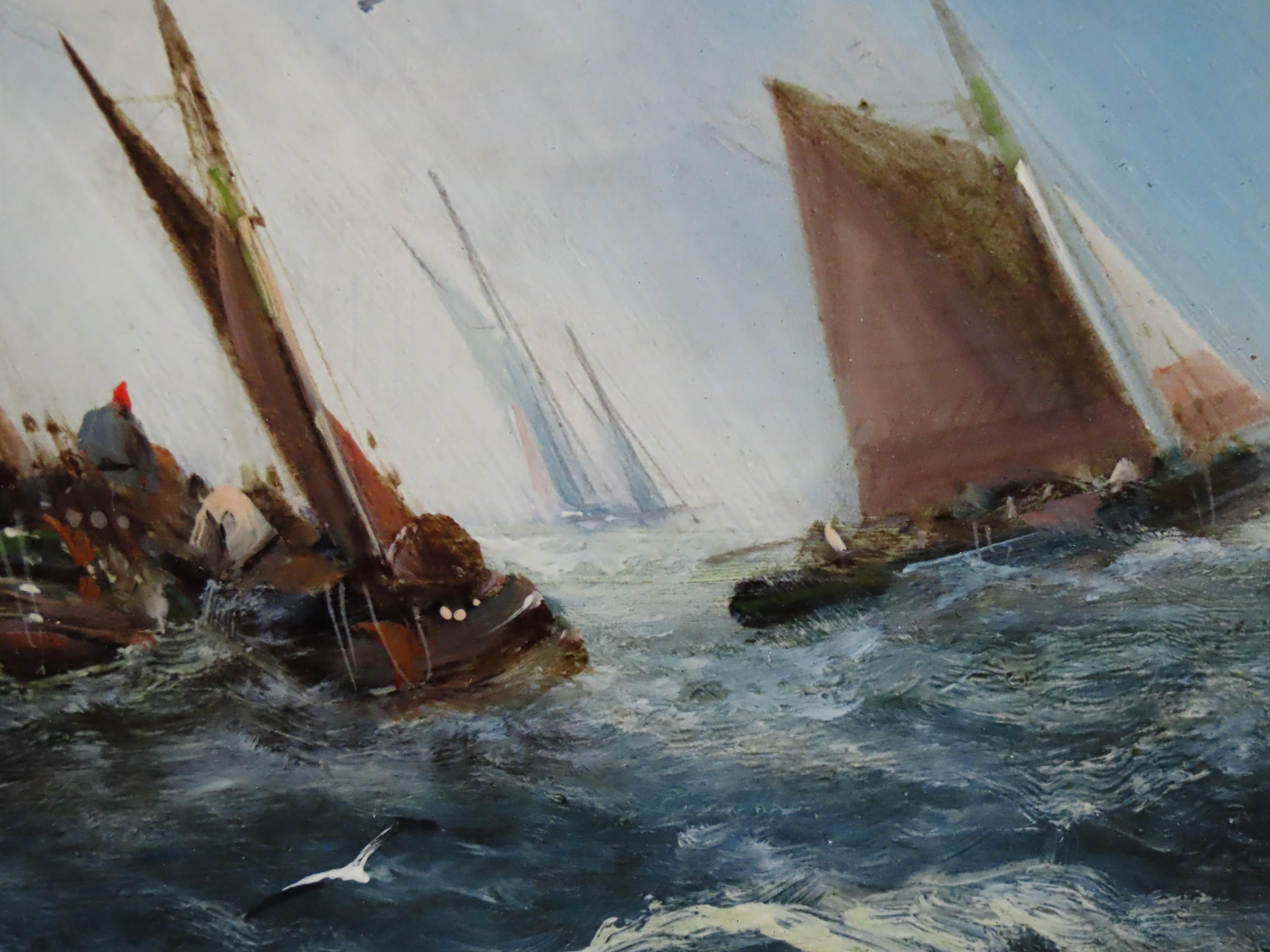 Ein Satz von vier Original-Ölen auf Karton von George Knight, 