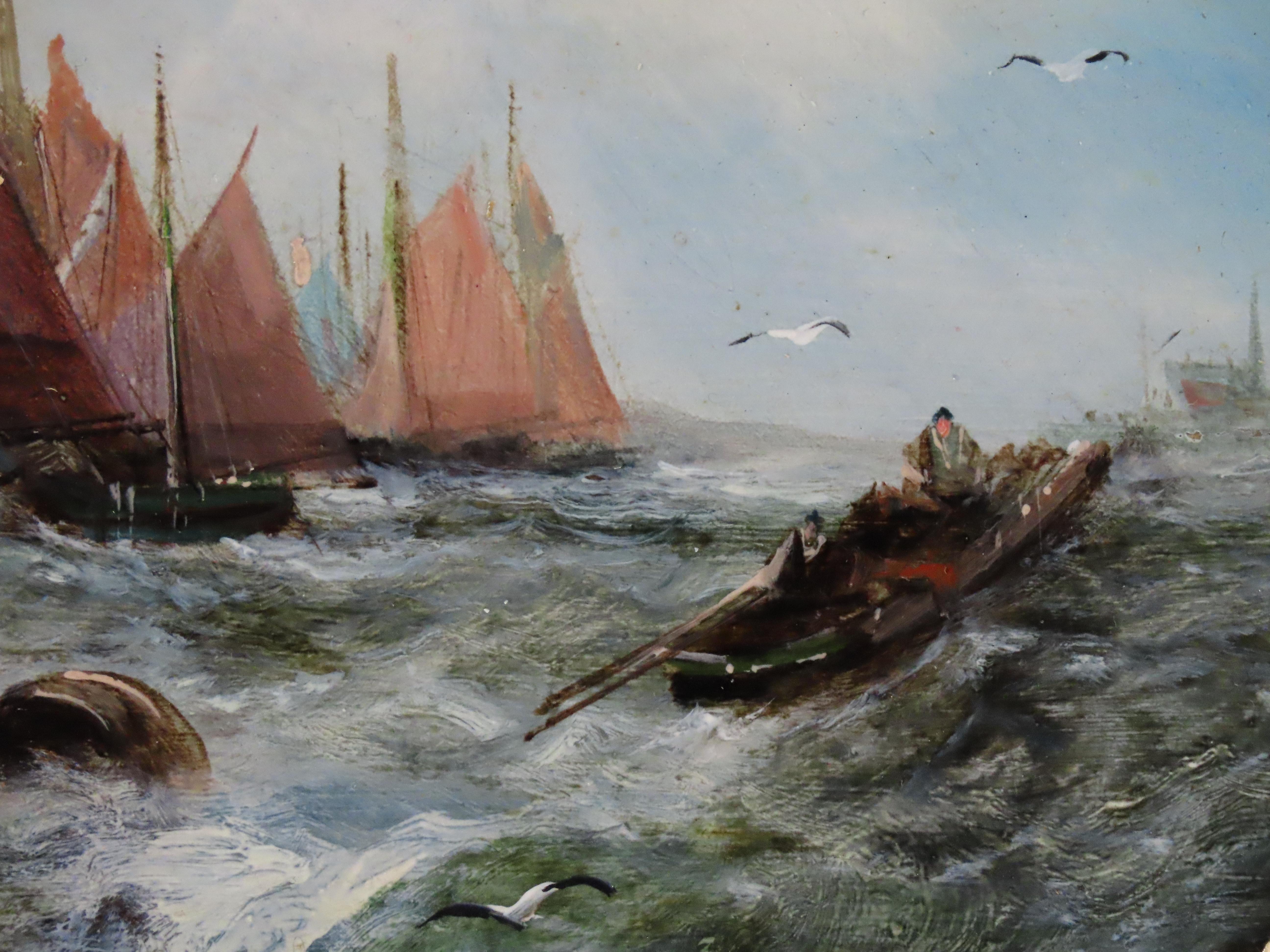 Ein Satz von vier Original-Ölen auf Karton von George Knight, 