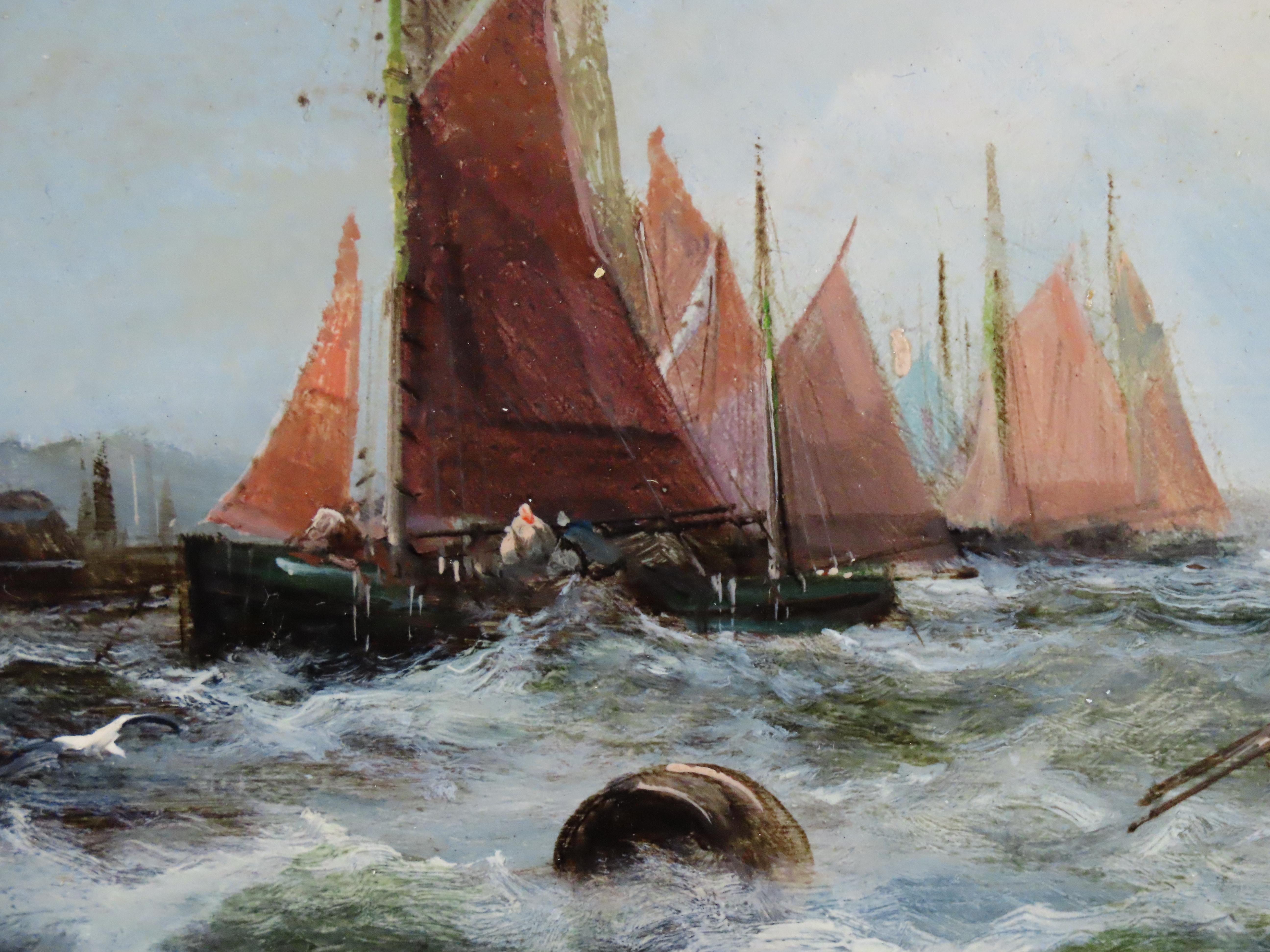 Ein Satz von vier Original-Ölen auf Karton von George Knight, 