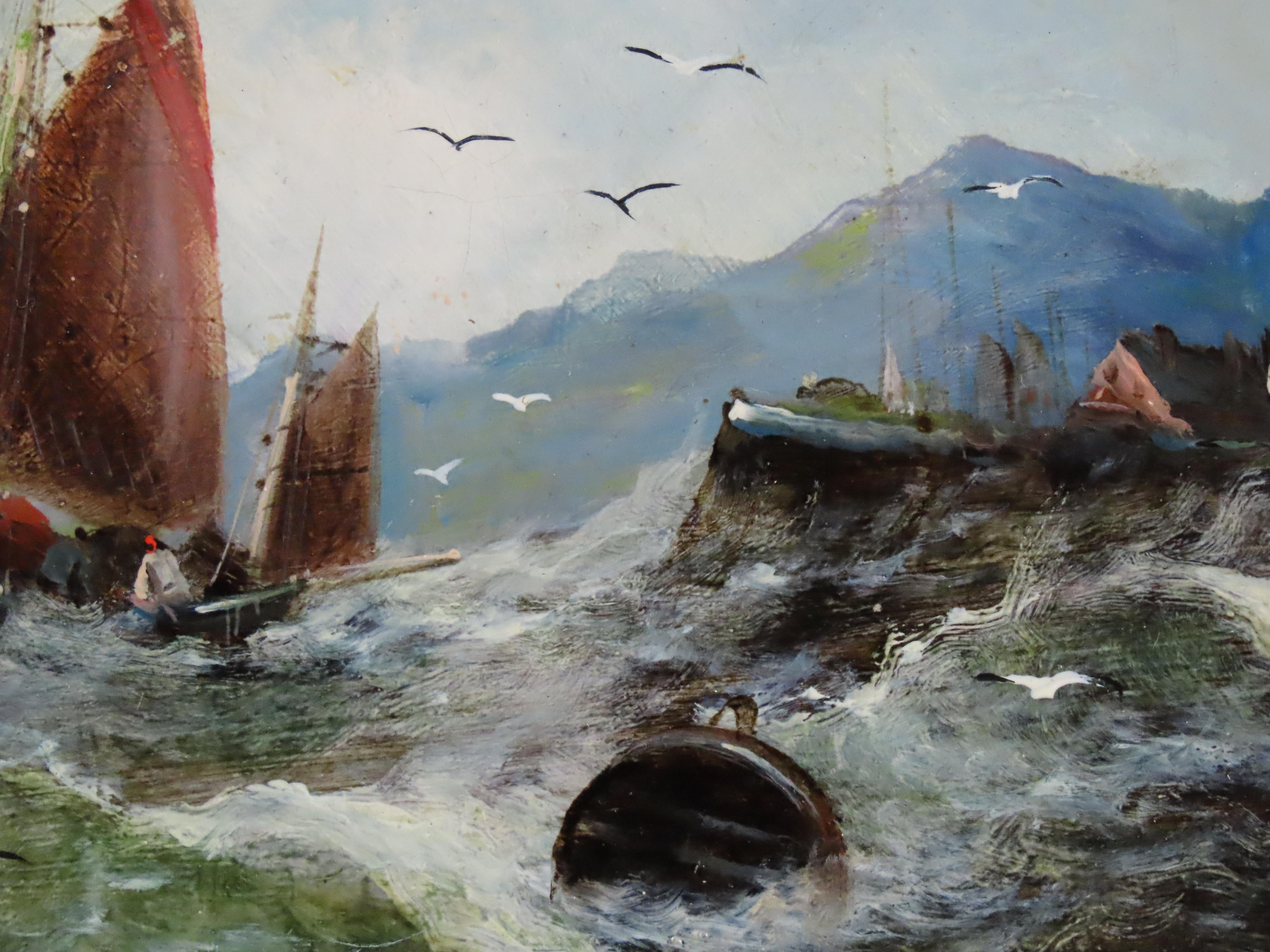 Ein Satz von vier Original-Ölen auf Karton von George Knight, 