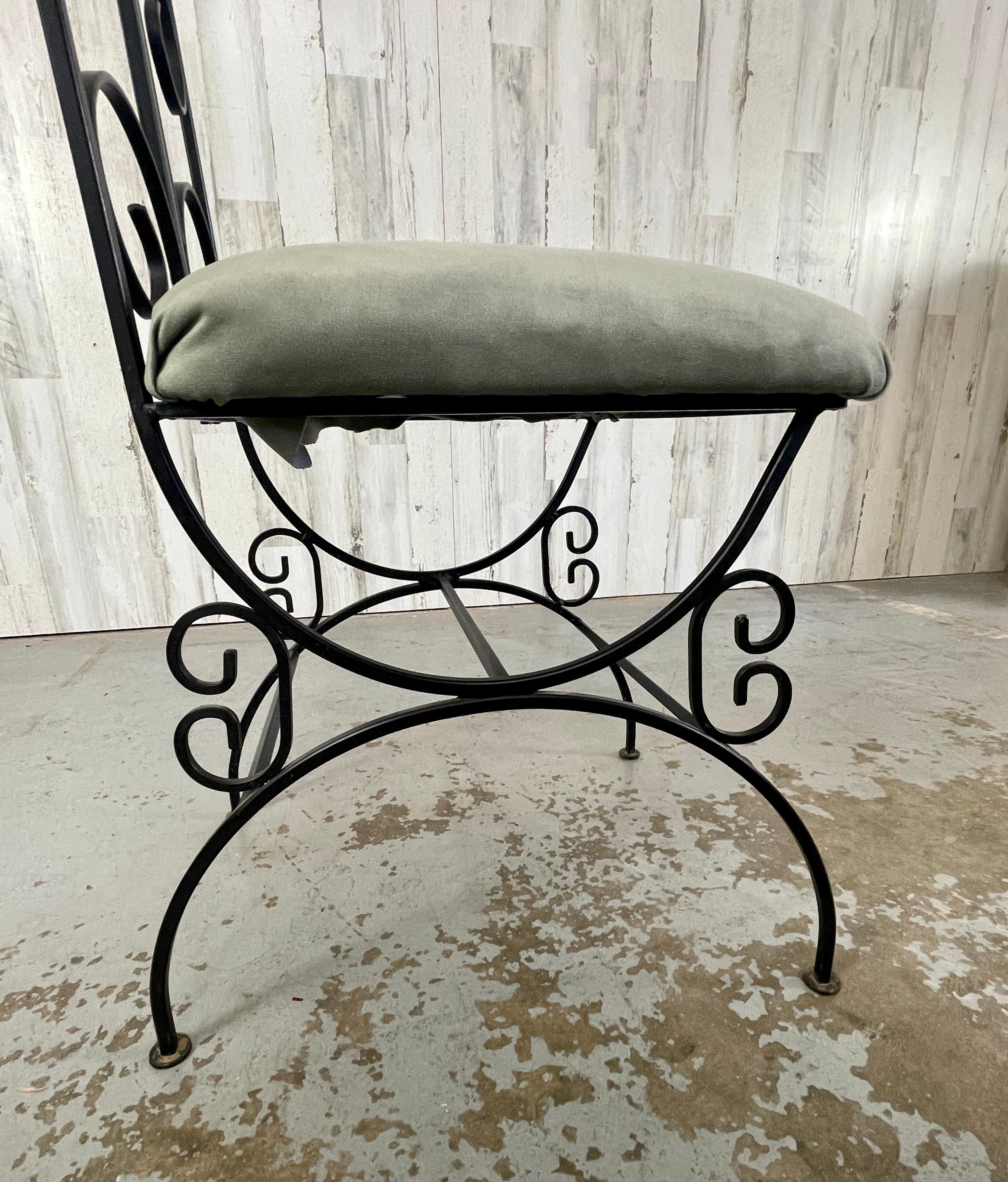George Koch & Sons Iron Scroll Side Chair In Good Condition In Denton, TX