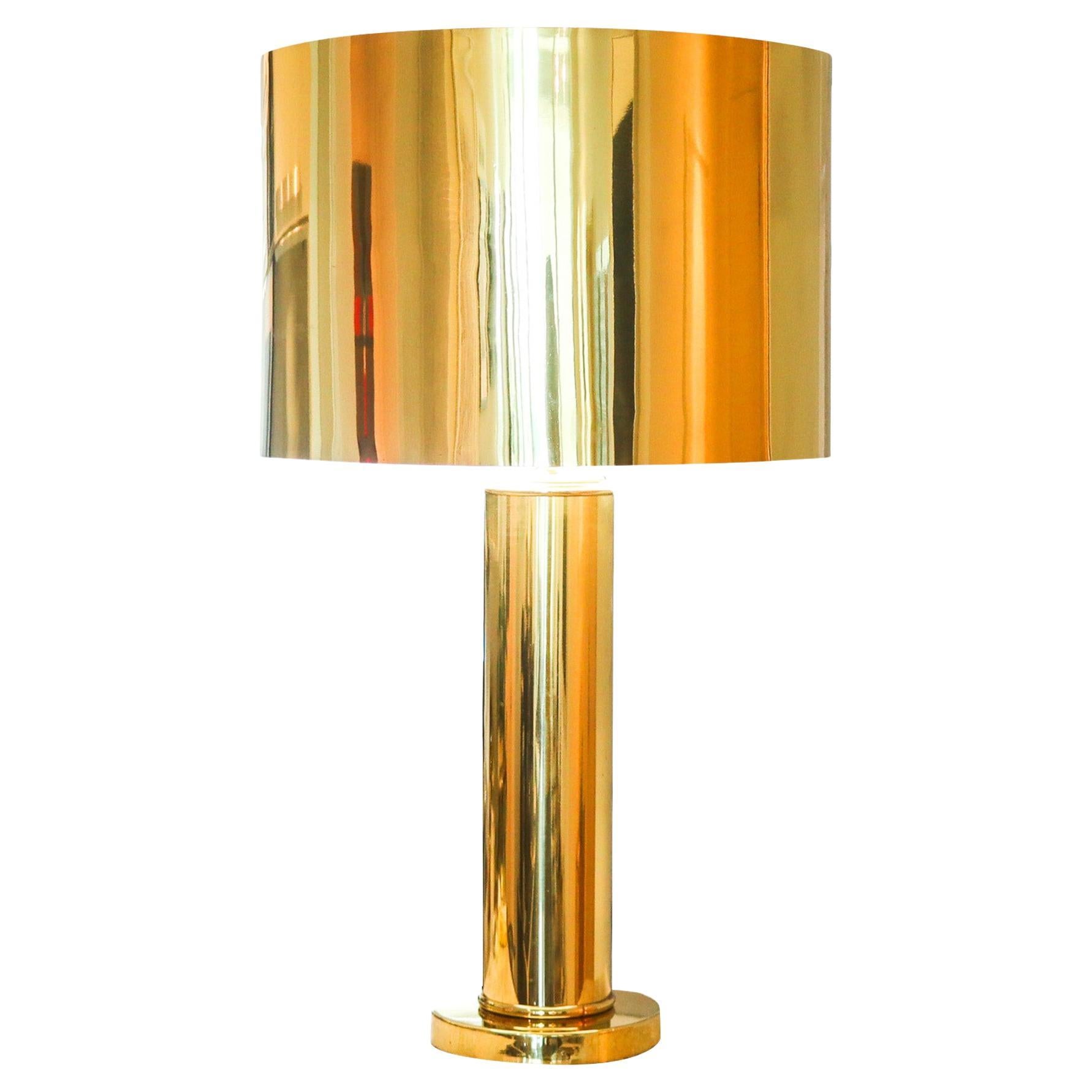 George Kovacs 1960 Mid Century Modern Large Desk-Table Lamp in Polished Brass (lampe de bureau en laiton poli) en vente