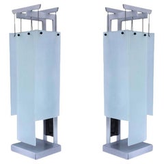 Retro George Kovacs Architectural Aluminum Table Lamp - Pair