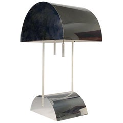 Lampe de table chrome et lucite George Kovacs