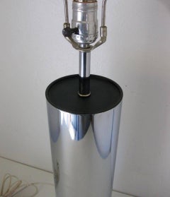 George Kovacs Chrome Cylinder Table Lamp by Robert Sonneman