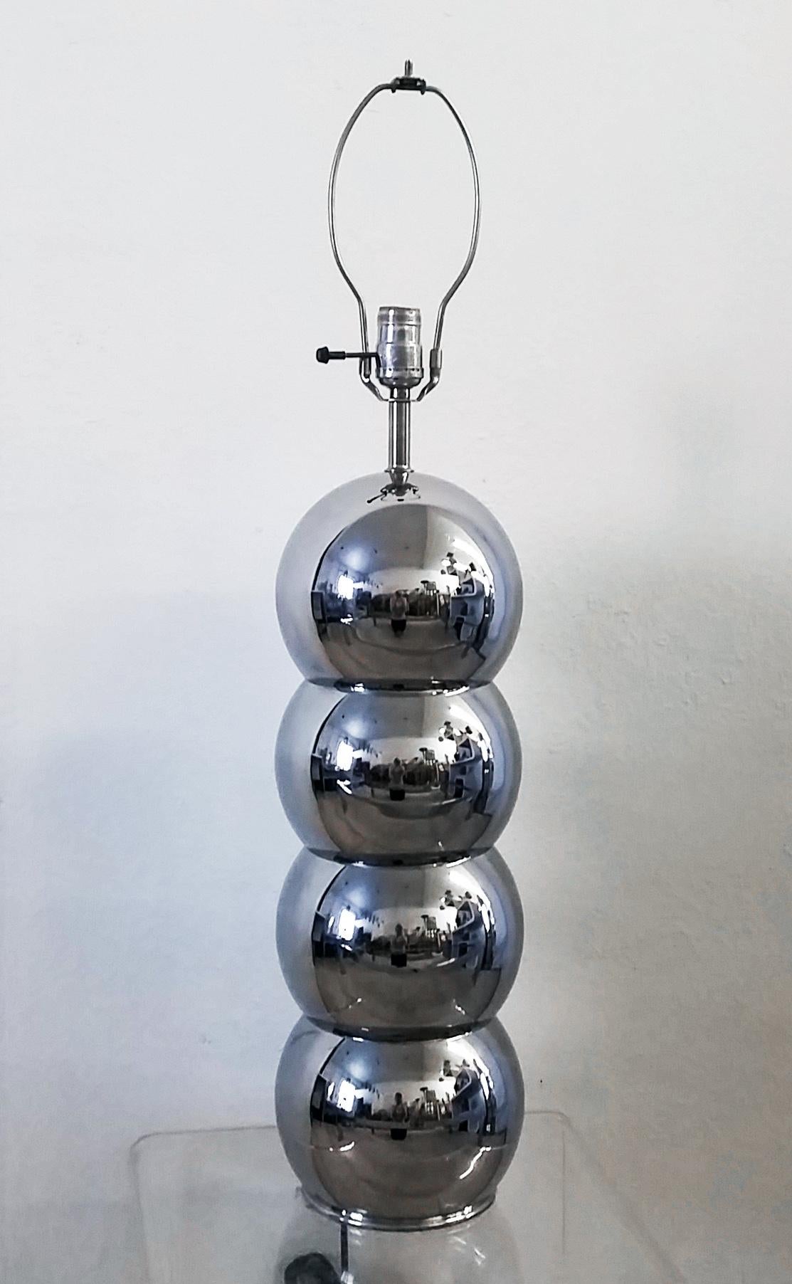 George Kovacs Chrome Stacked Ball Lamp