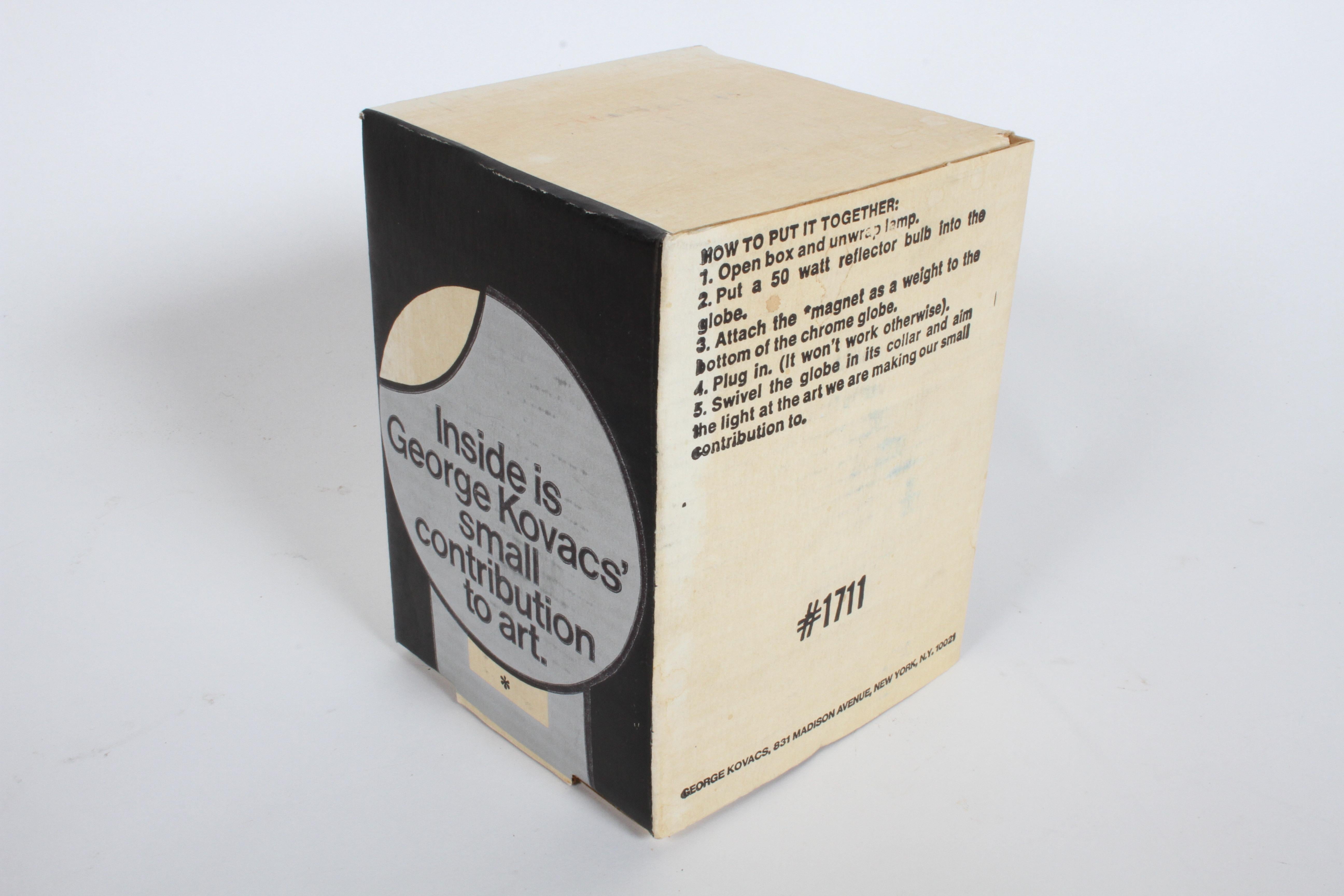 George Kovacs, Contribution to Art, 1960s Chrome Ball Art Accent Light / NOS 4