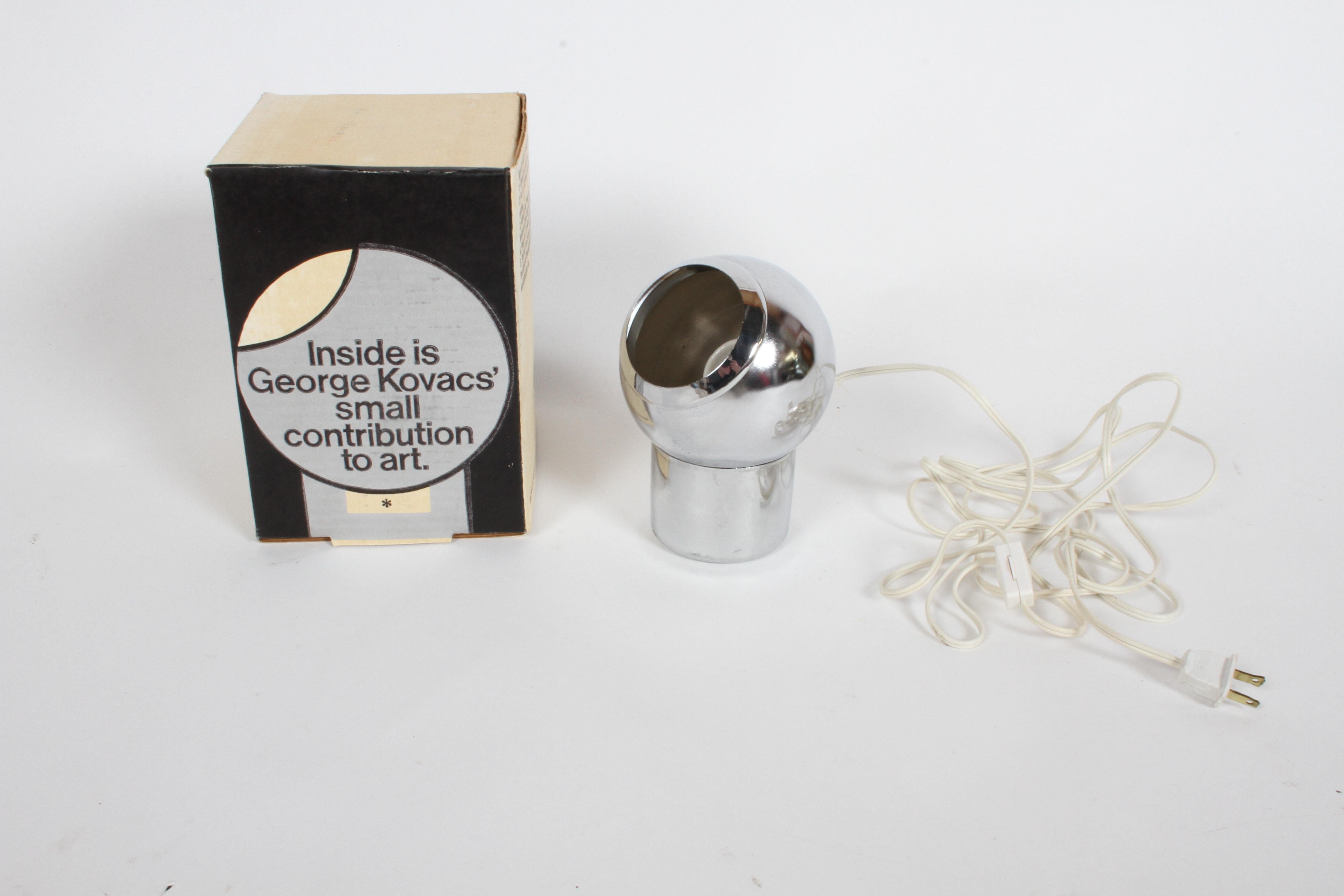 George Kovacs, Contribution to Art, 1960s Chrome Ball Art Accent Light / NOS 6