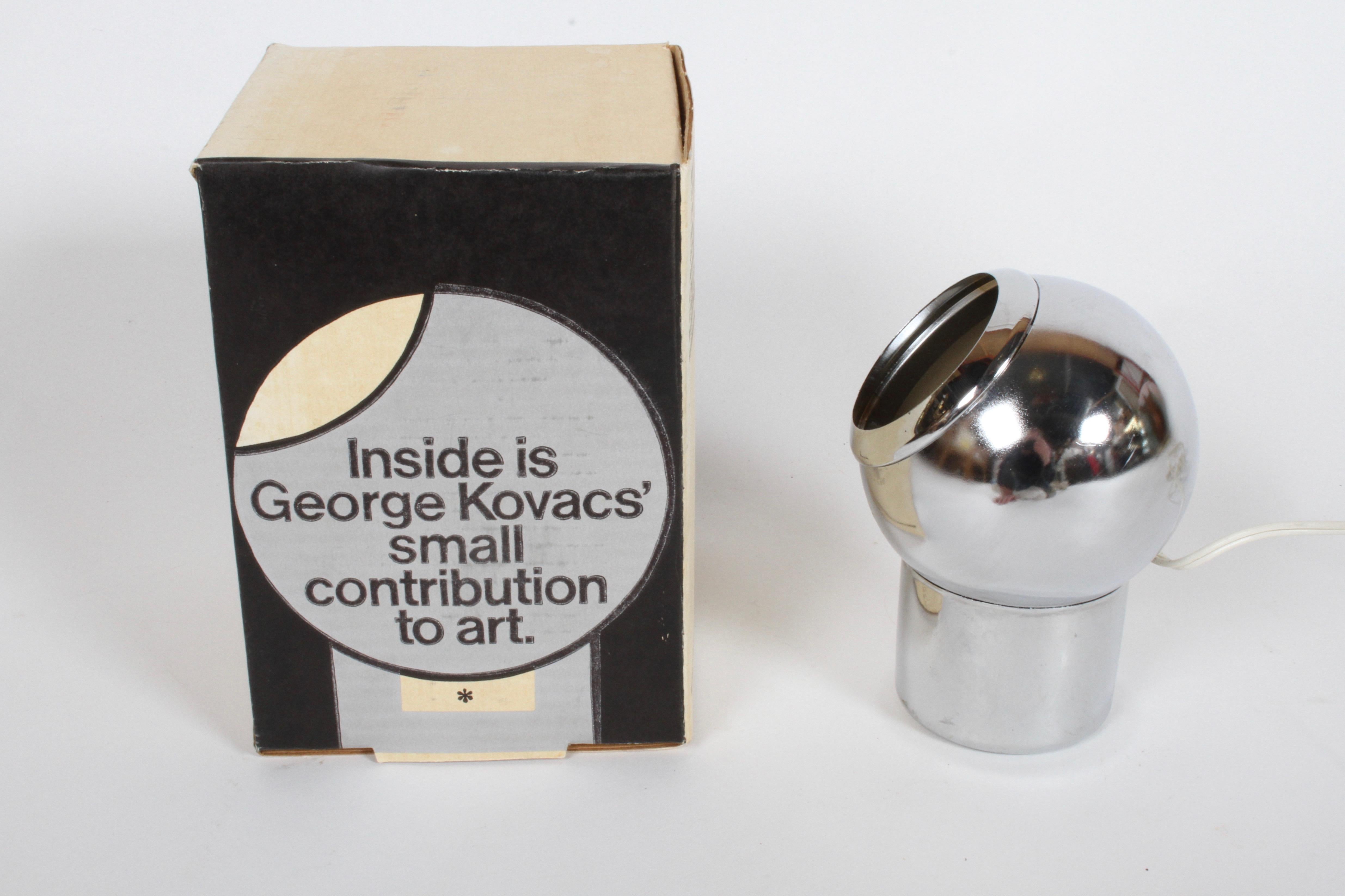 George Kovacs, Contribution to Art, 1960s Chrome Ball Art Accent Light / NOS 2
