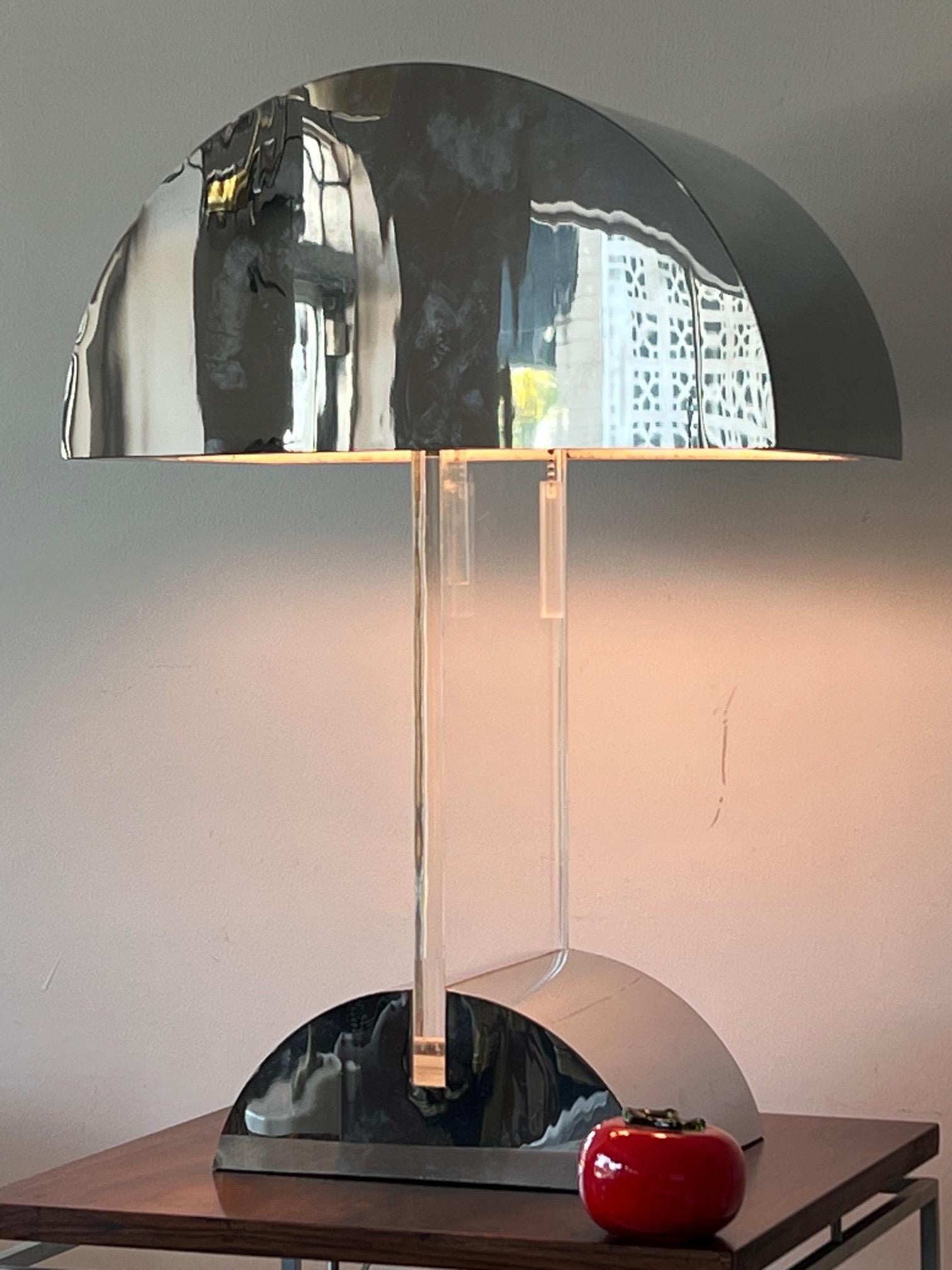 George Kovacs Lucite And Chrome Table Lamp ca' 1970's For Sale 6