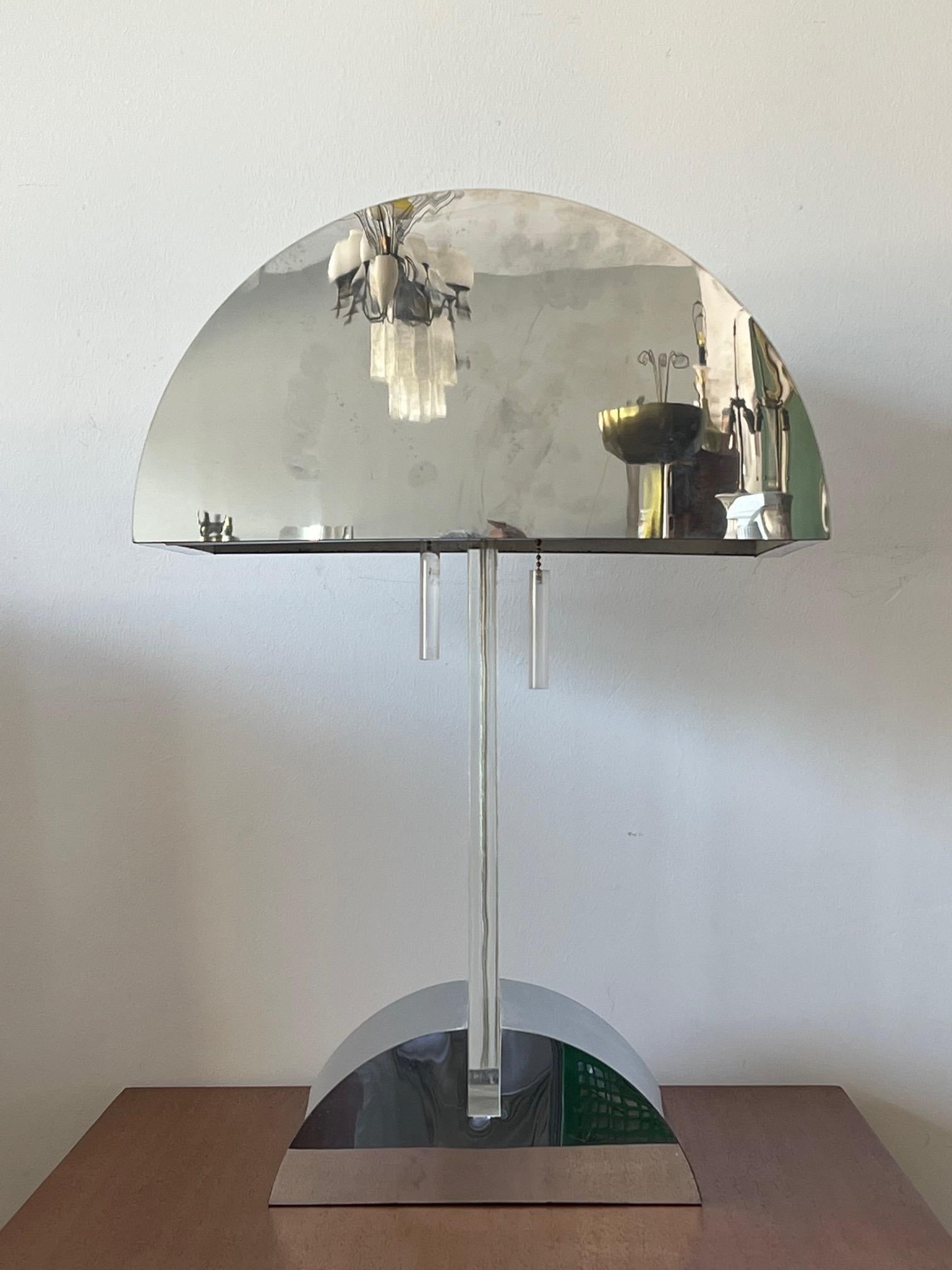 George Kovacs Lucite And Chrome Table Lamp ca' 1970's For Sale 2