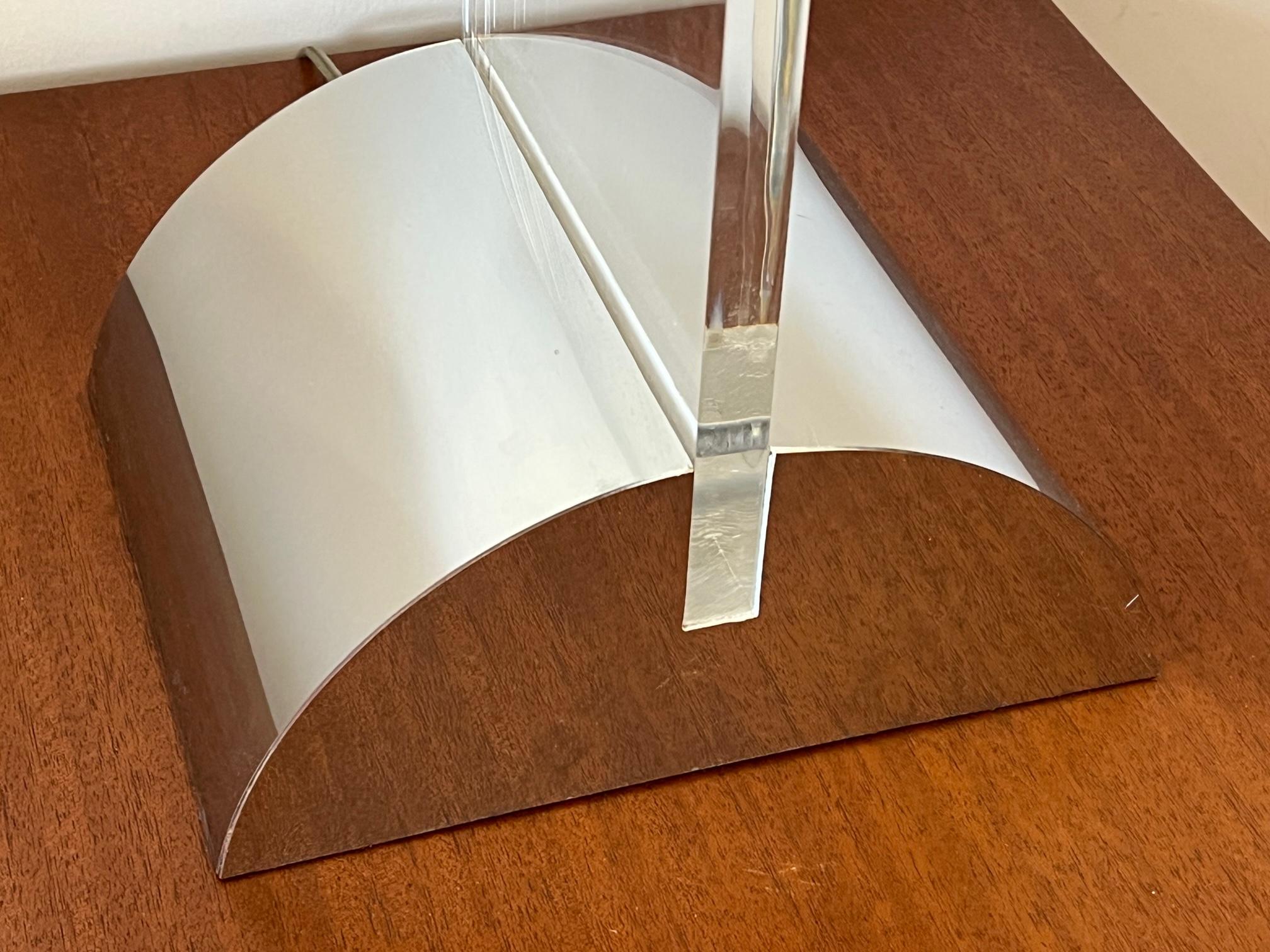 George Kovacs Lucite And Chrome Table Lamp ca' 1970's For Sale 3