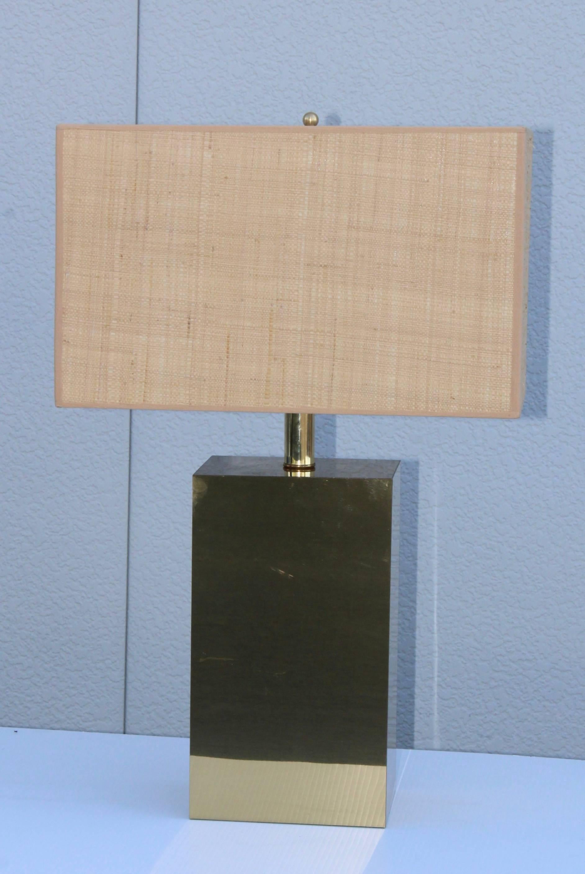 Mid-Century Modern George Kovacs Modernist Brass Table Lamp For Sale
