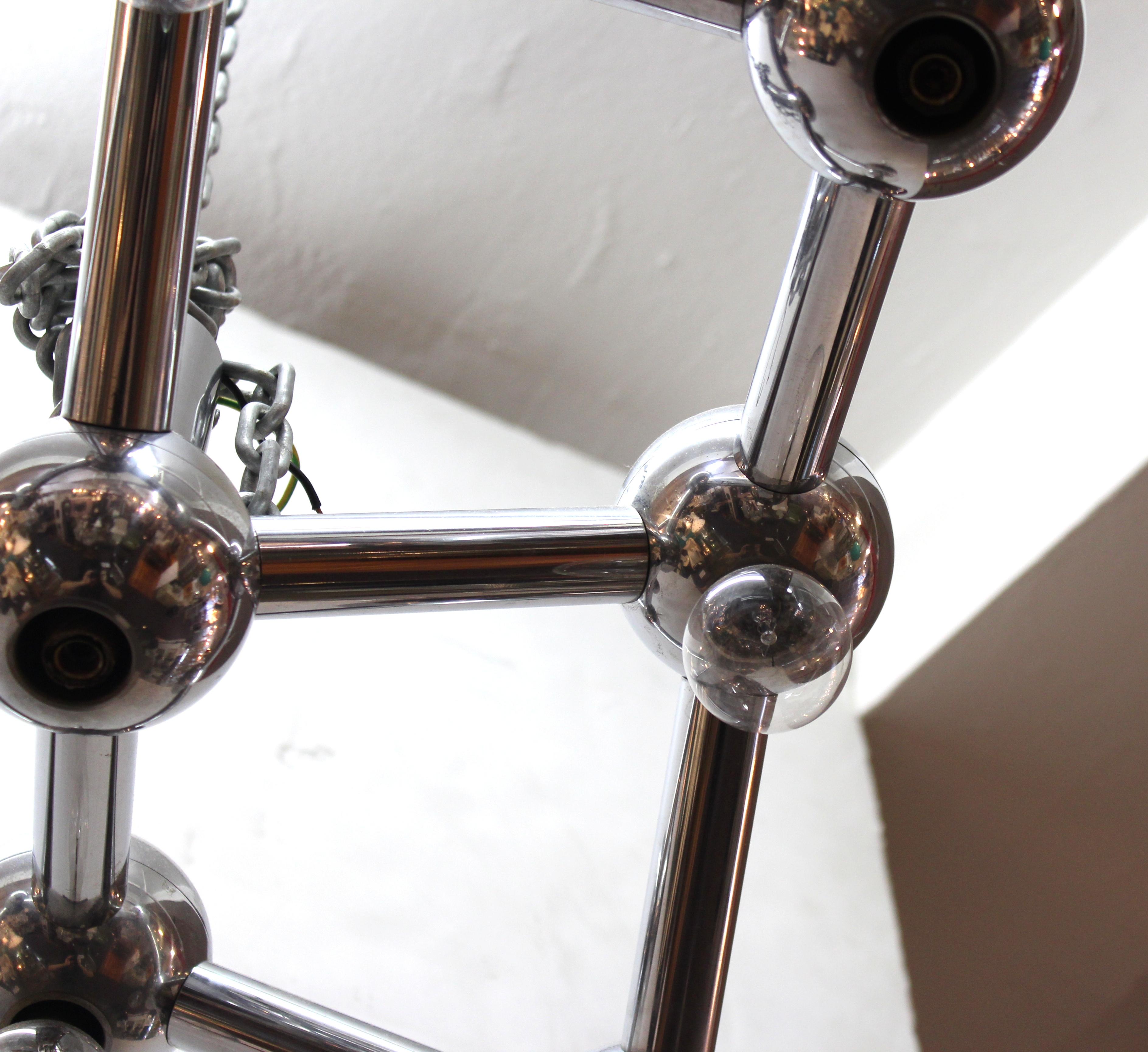 George Kovacs Molecular Style Chandelier in Chrome For Sale 4