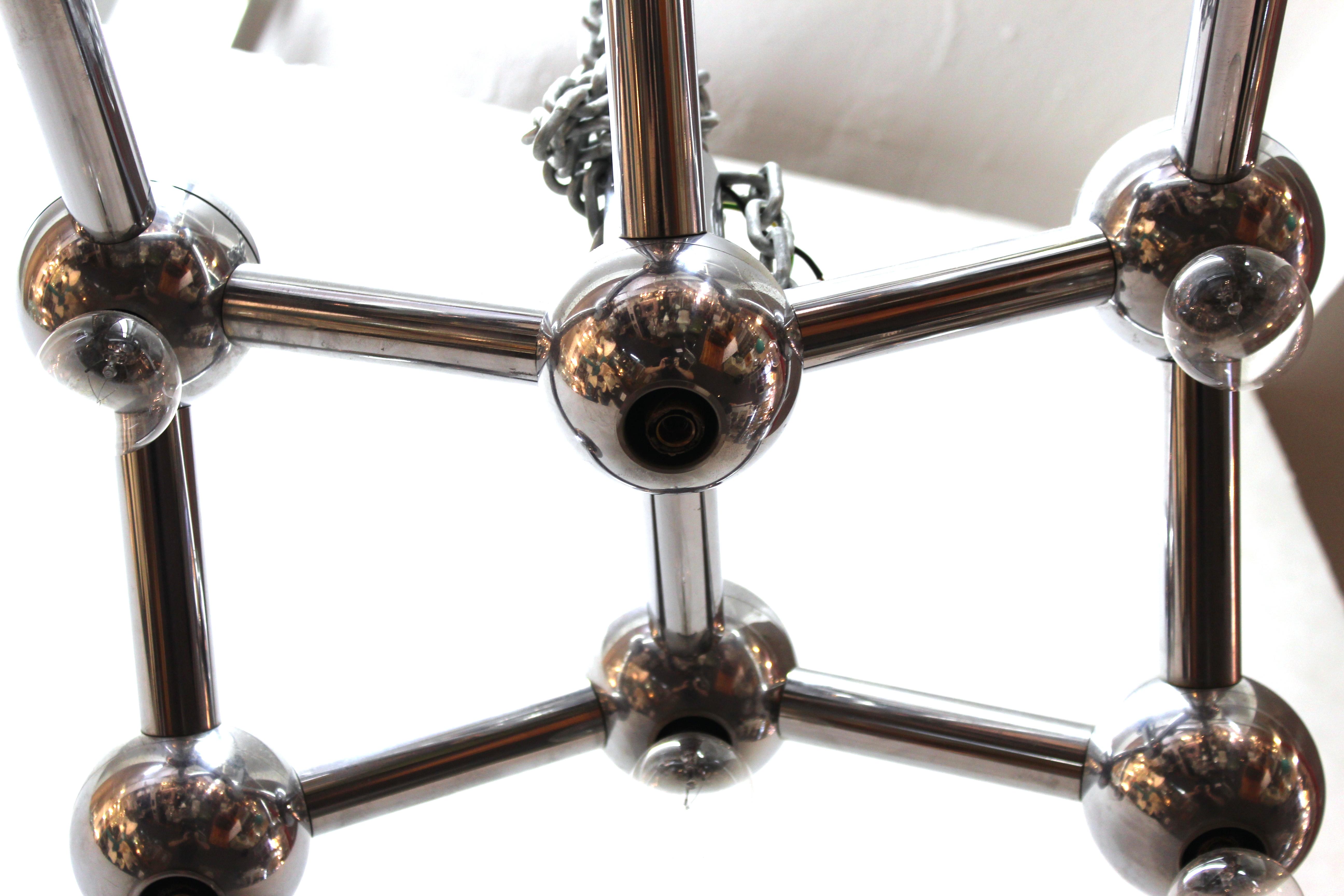 George Kovacs Molecular Style Chandelier in Chrome For Sale 5