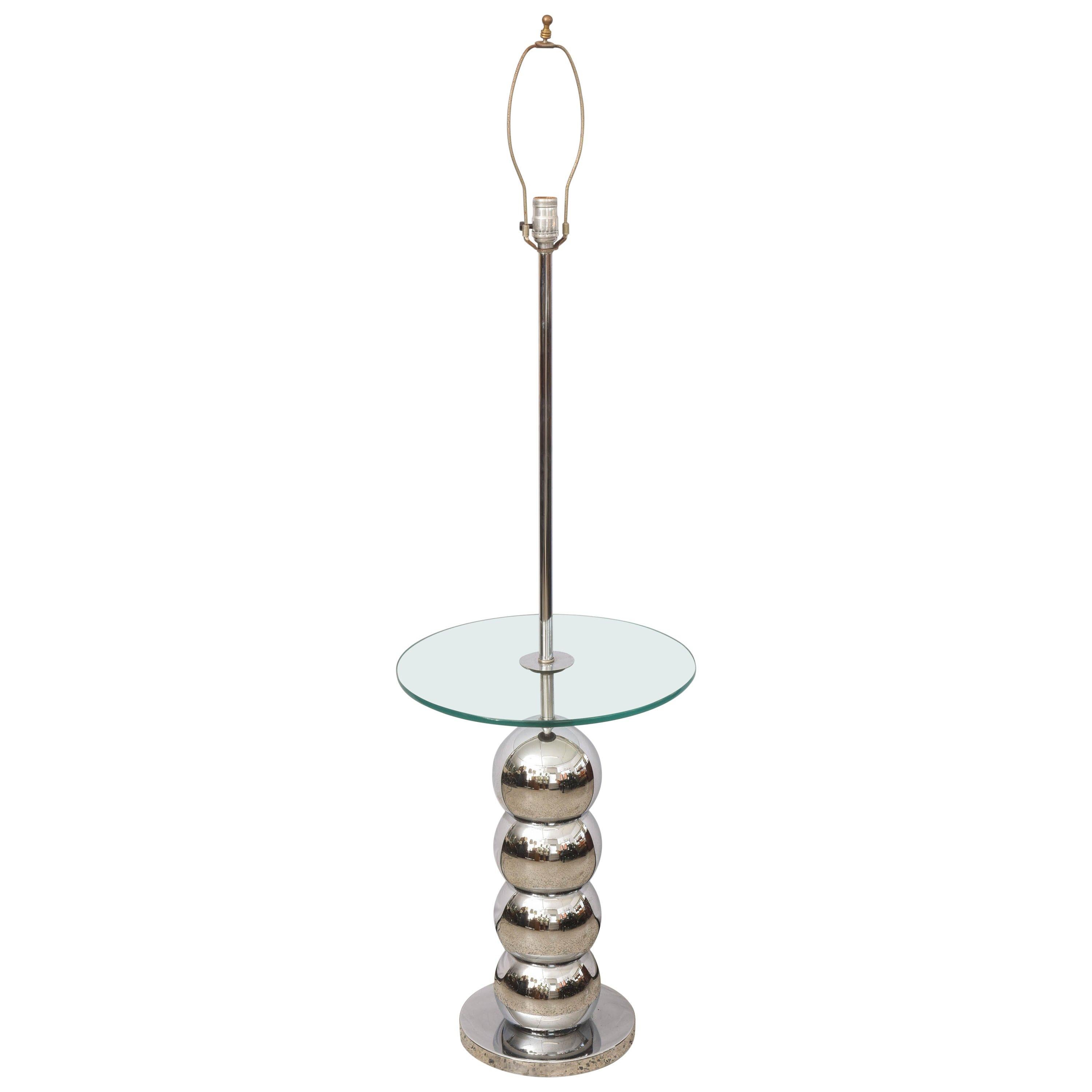 George Kovacs Stacked Chrome Ball Floor Lamp, 1960s USA For Sale