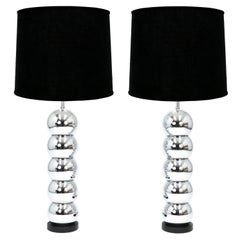 George Kovacs Style 5-Tier Chrome Ball Lamps