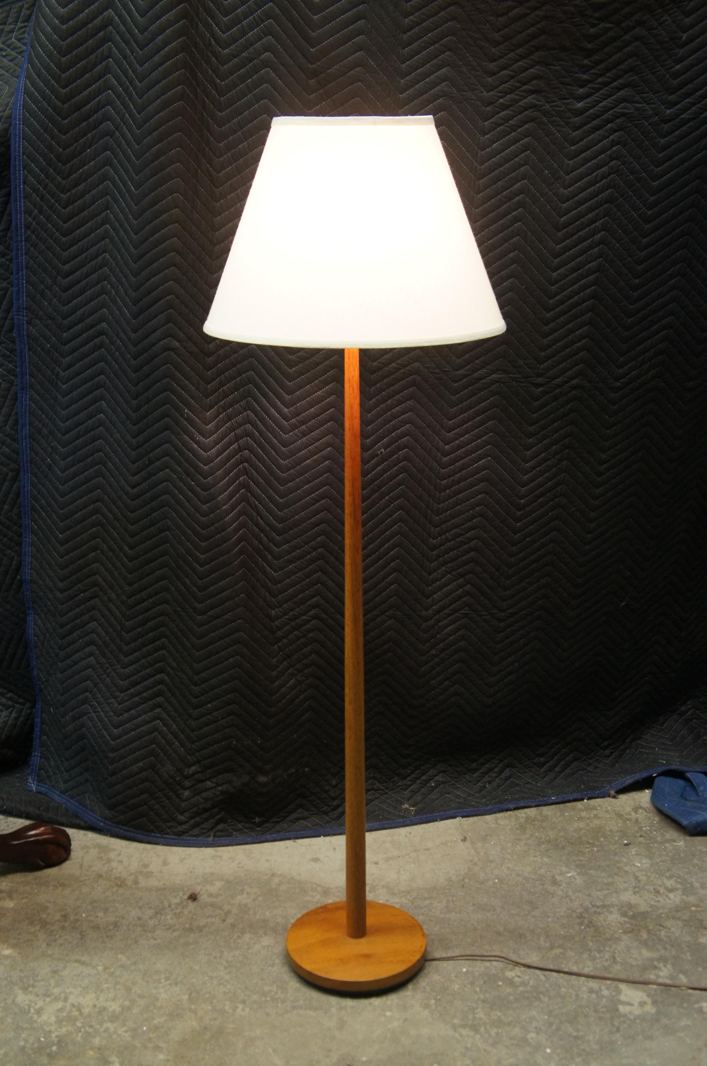 George Kovacs Swedish Mid Century Modern Teak Floor Lamp Minimalist MCM 2