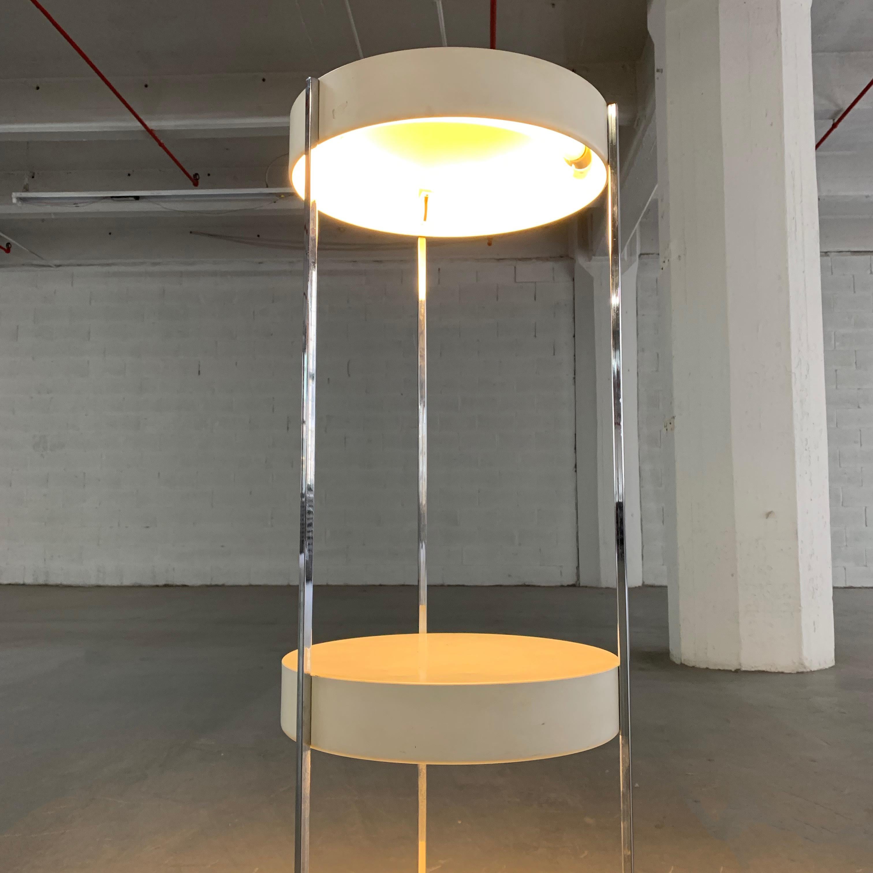 Chrome George Kovacs Tiered Floor Lamp Shelf Unit Etagere